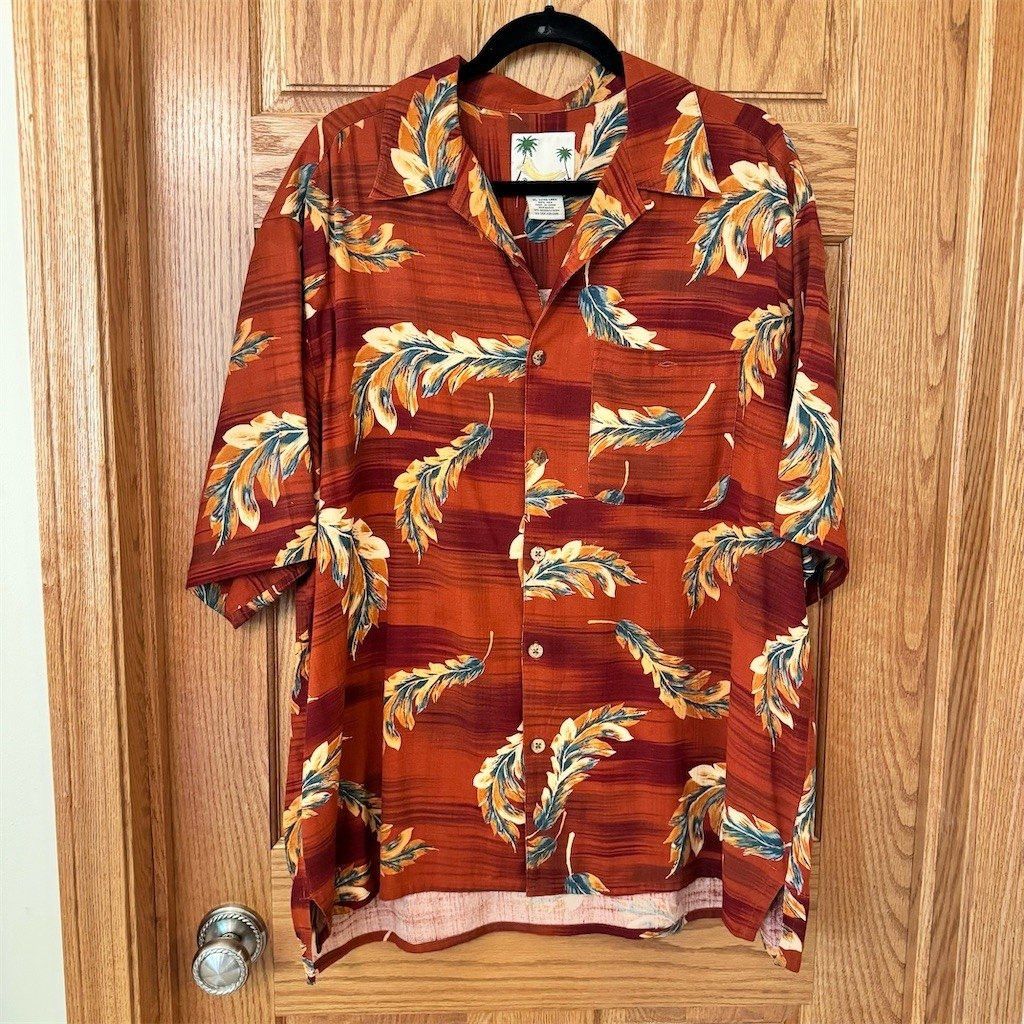 Other Banana Cabana Mens Hawaiian Aloha Camp Shirt Red Feather Pr Size US XL / EU 56 / 4 - 1 Thumbnail