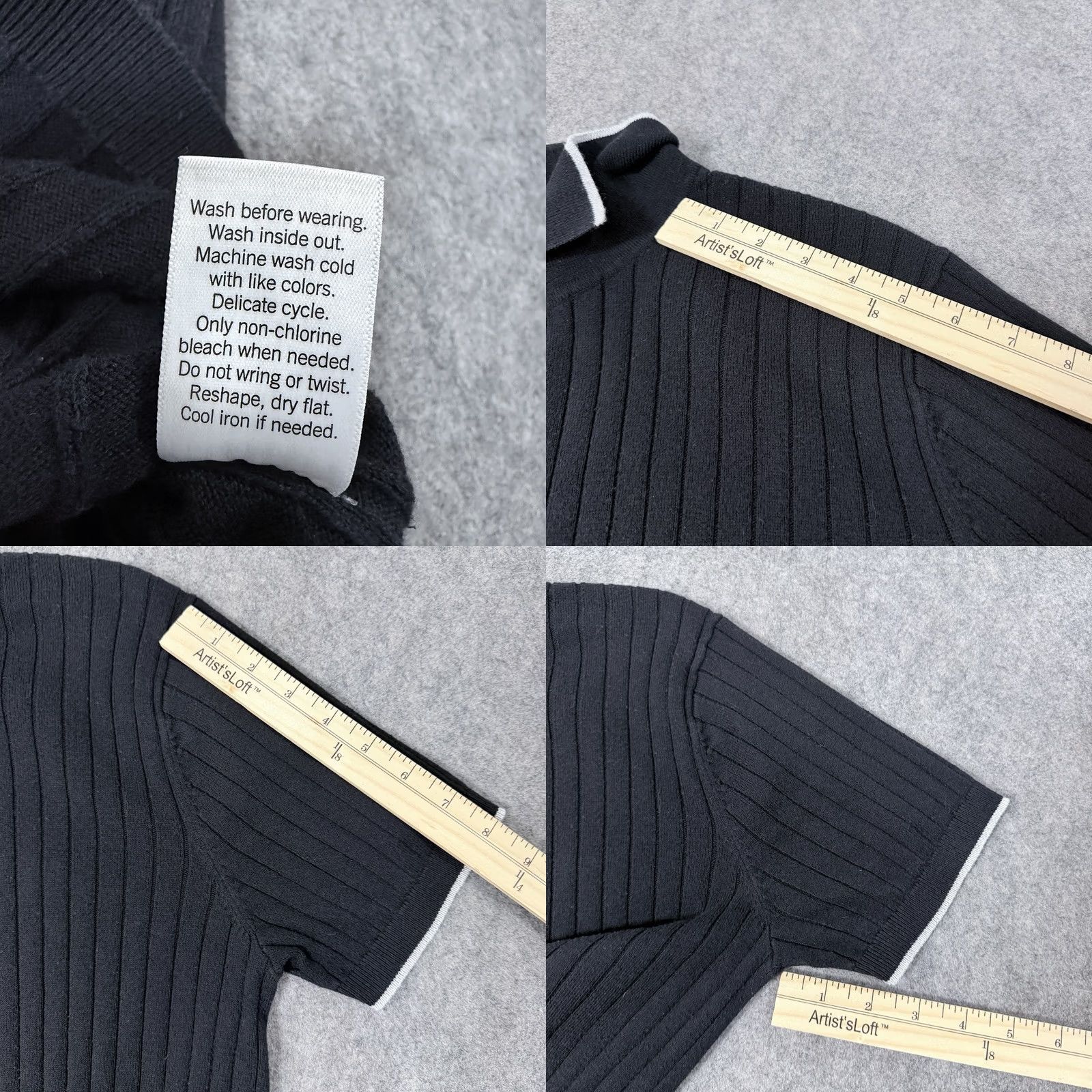 Vintage Sonoma Polo Shirt Short Sleeve Lightweight Ribbed Black Men's Medium Polo Shirt Black Size US M / EU 48-50 / 2 - 9 Thumbnail