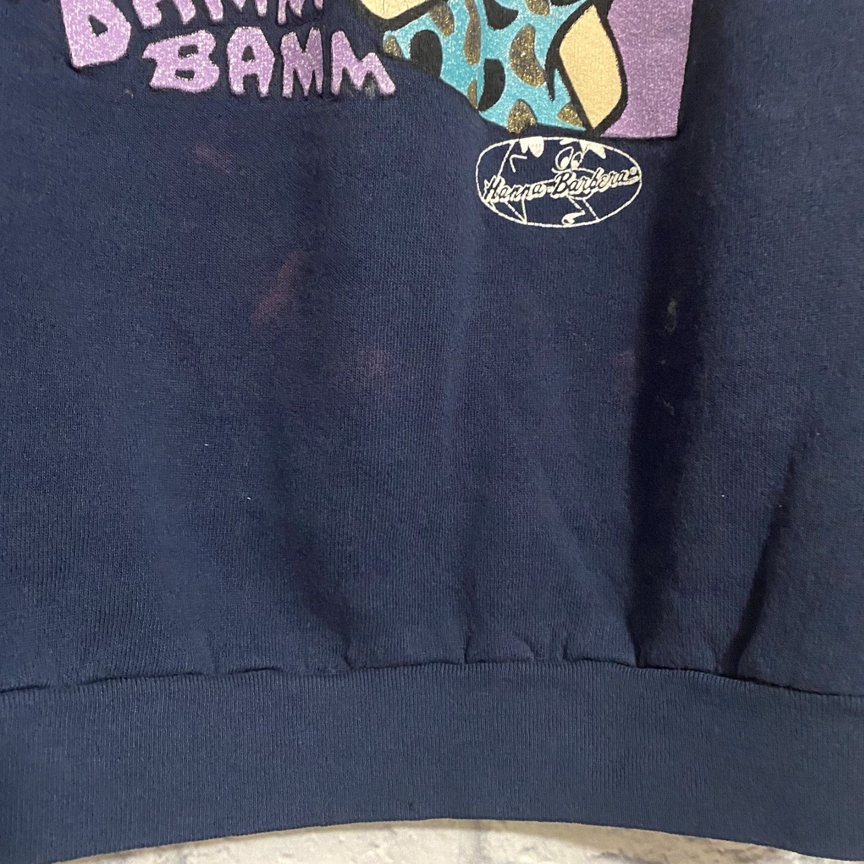 Vintage VINTAGE The Flintstones Pebbles Bam Bam Hanna Barbera Crewneck Sweatshirt L Navy Blue Turtle Bay Unisex Adults 80s 90s Cartoon Logo Pullover Size US L / EU 52-54 / 3 - 2 Thumbnail
