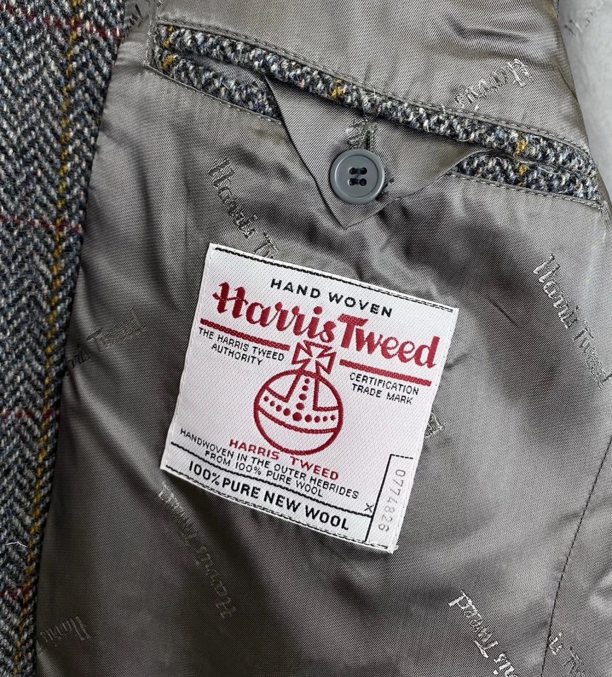 Harris Tweed Harris Tweed Walbusch 2 Buttons Blazer Jacket Grey Wool Size 52R - 5 Thumbnail