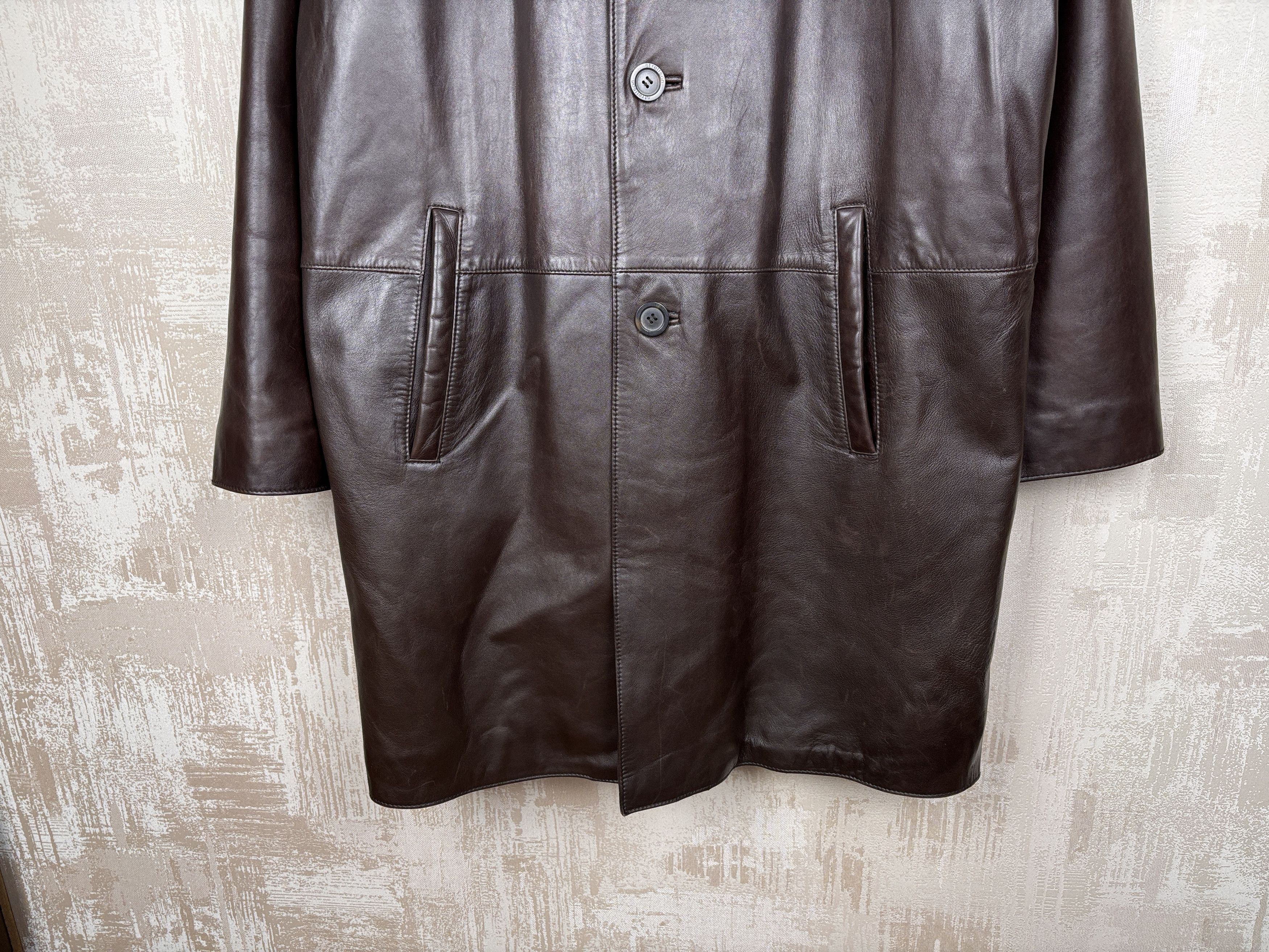 Strellson Strellson Vintage Leather Long Coat Jacket Size 50 Size US L / EU 52-54 / 3 - 4 Thumbnail