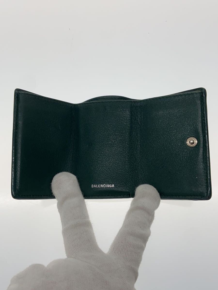 Balenciaga Balenciaga Leather Tri-Fold Wallet Green Size ONE SIZE - 4 Thumbnail