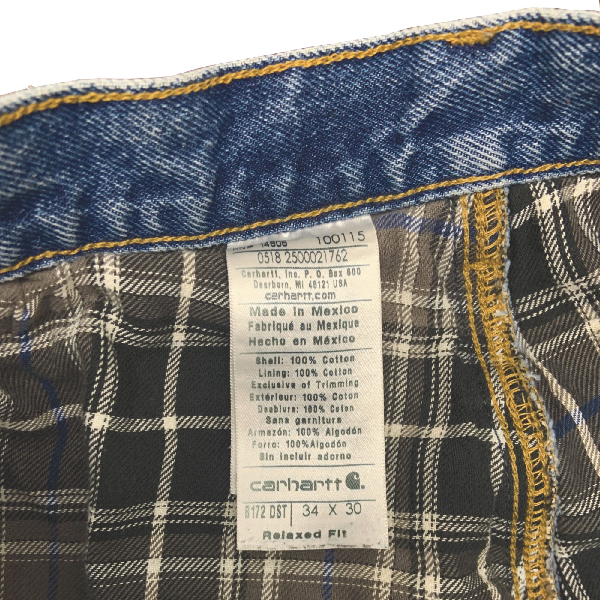 Carhartt × Vintage Vintage Flannel Lined Carhartt Blue Jeans Size US 34 / EU 50 - 4 Thumbnail