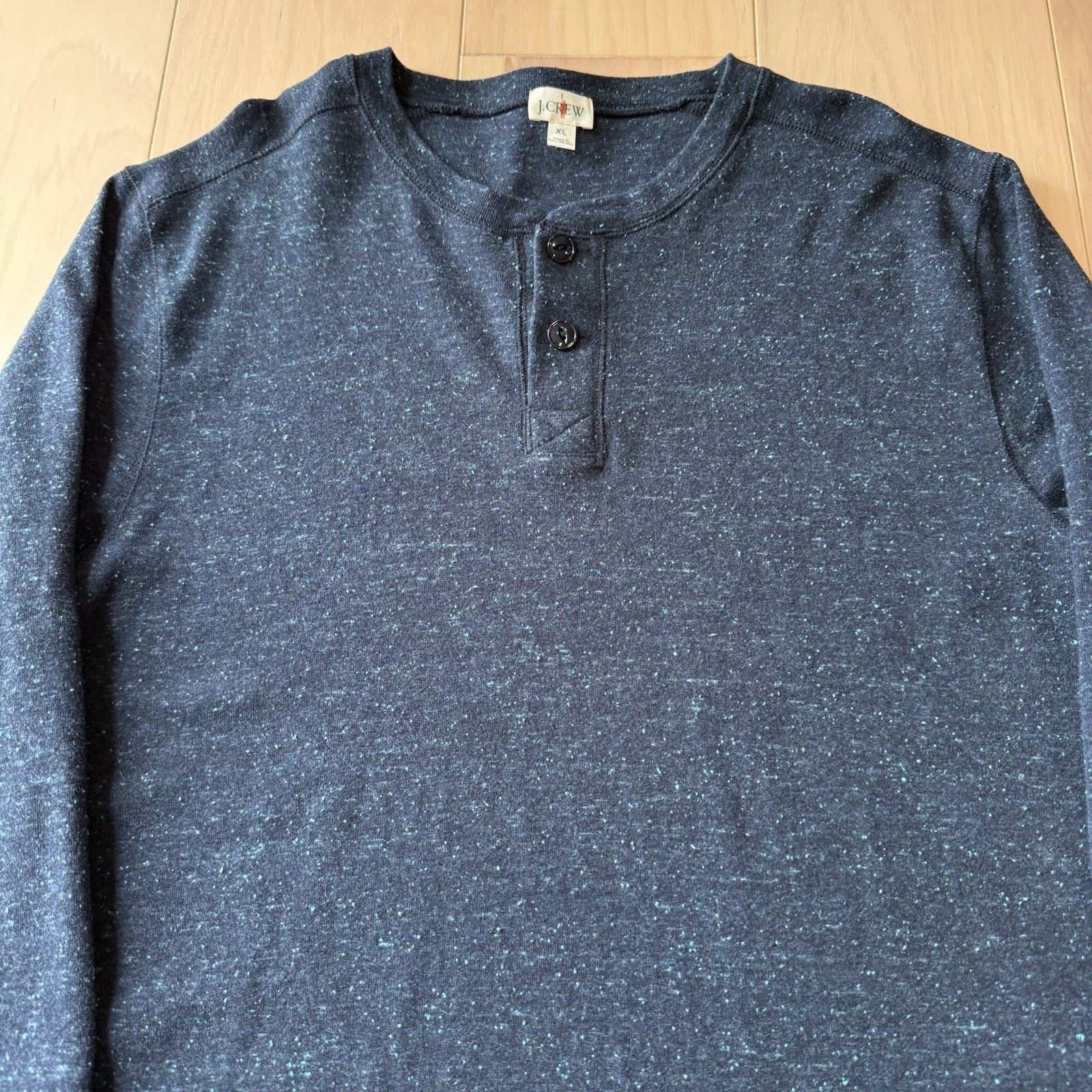 J.Crew J Crew Oarsman Henley Shirt XL Blue Long Sleeve Cotton Size US XL / EU 56 / 4 - 3 Thumbnail