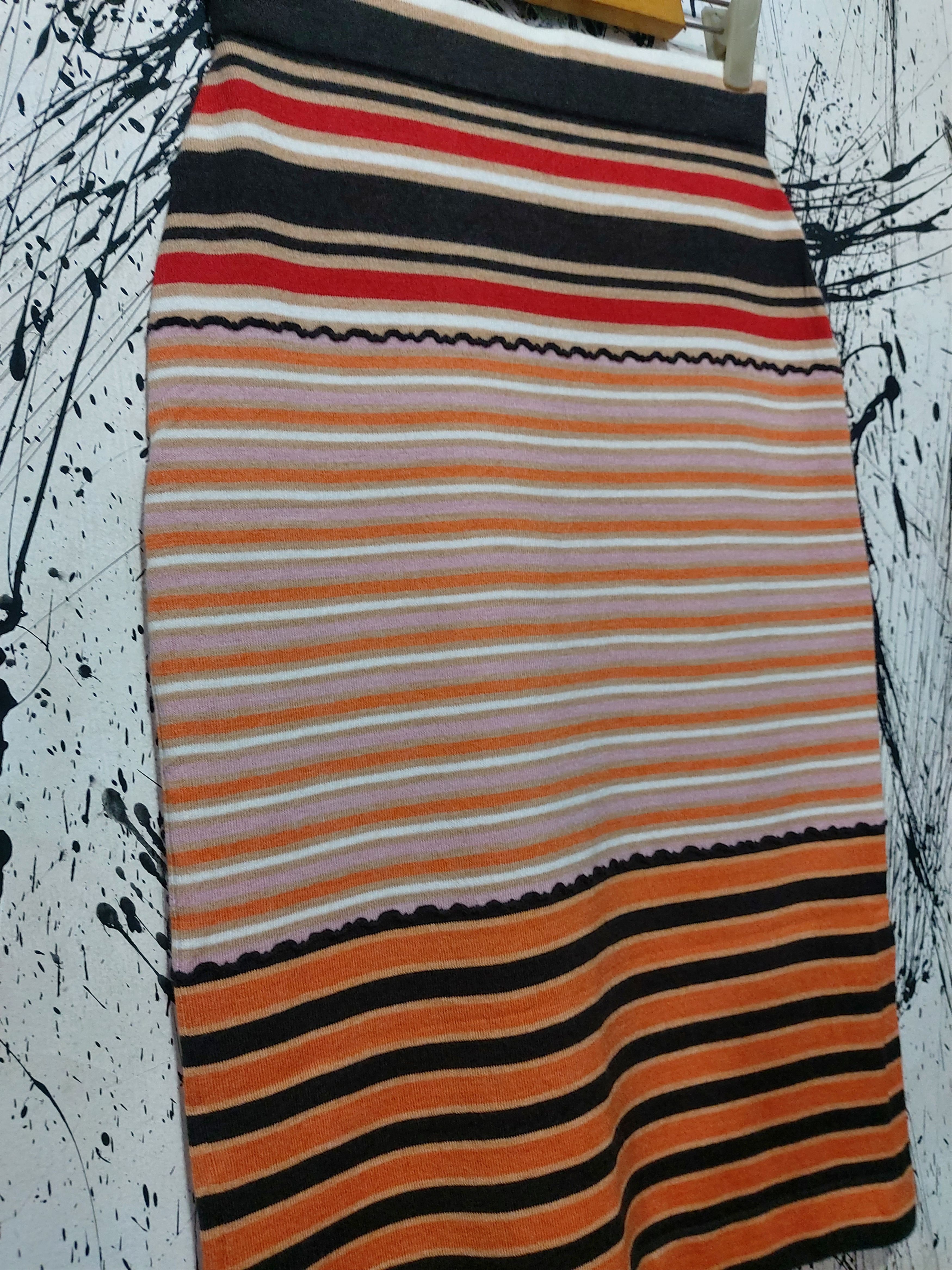Marni × Uniqlo MARNI X UNIQLO BLEND STRIPE KNIT MIDI SKIRT Size 26" / US 2 / IT 38 - 2 Thumbnail