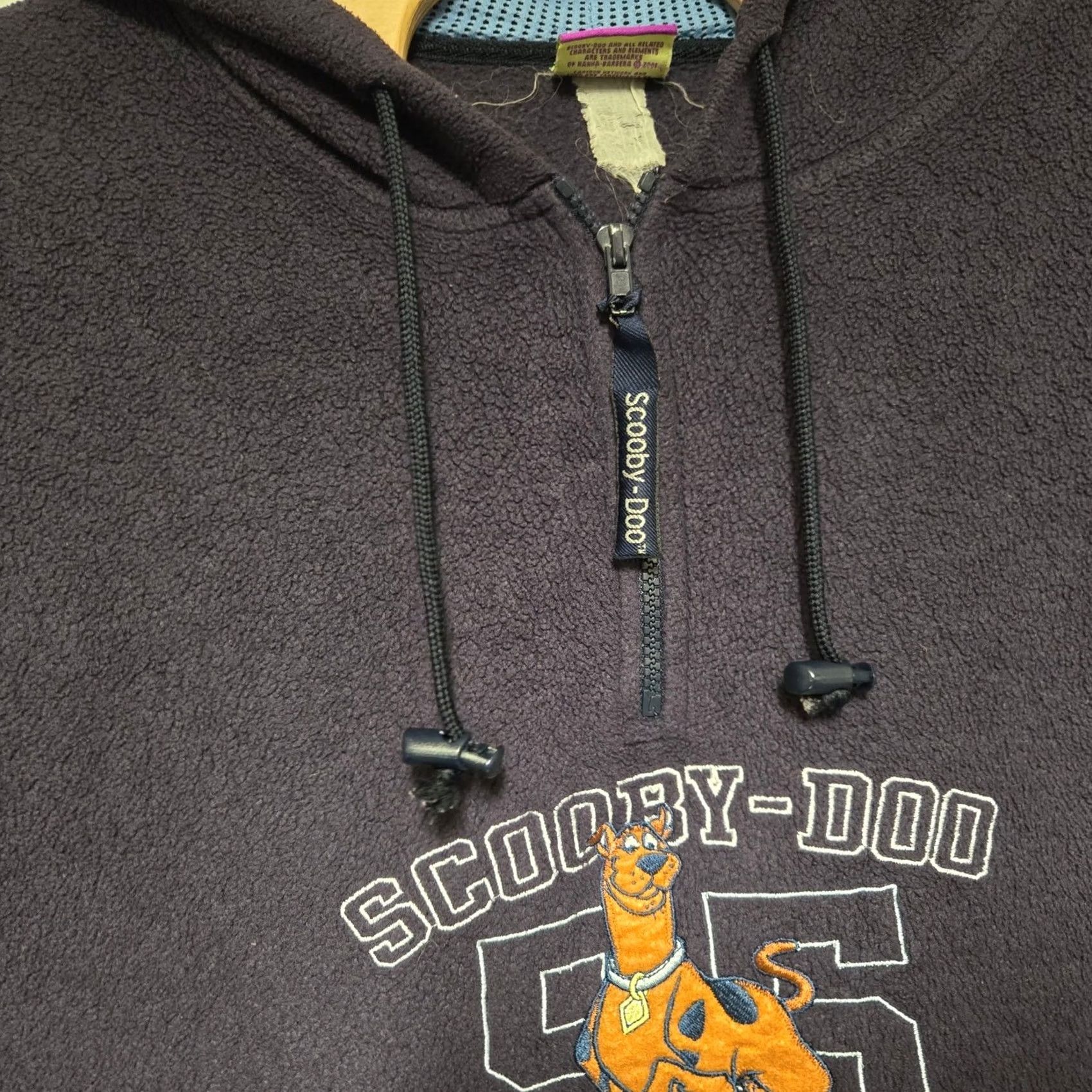 Vintage VINTAGE Scooby Doo Embroidered Fleece Hoodie Adult 2XL 2001 Quarter zip Blue Men Size US XXL / EU 58 / 5 - 4 Thumbnail