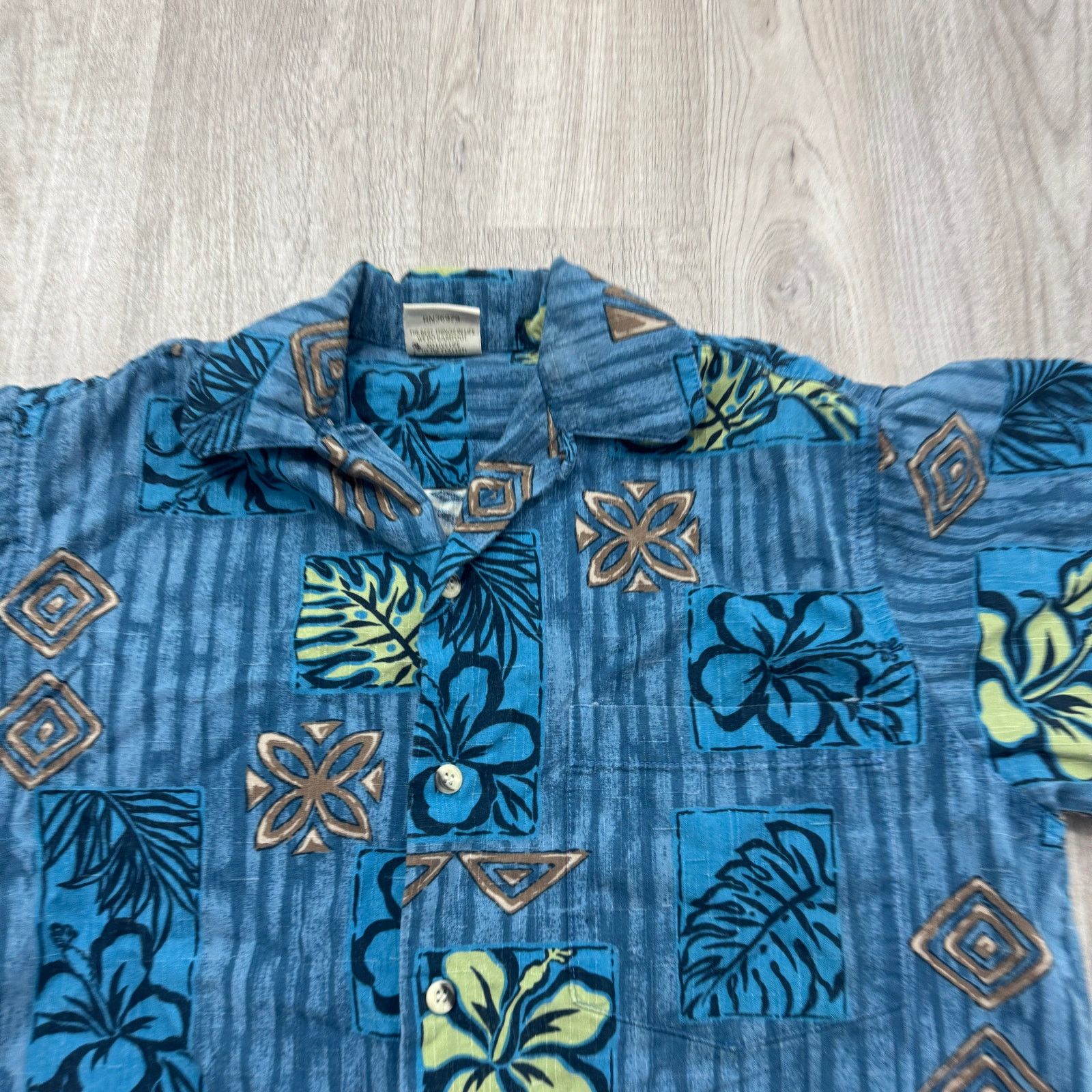 Vintage Go Barefoot Hawaiian Shirt Men's Small Blue Floral Aloha Size US S / EU 44-46 / 1 - 3 Thumbnail