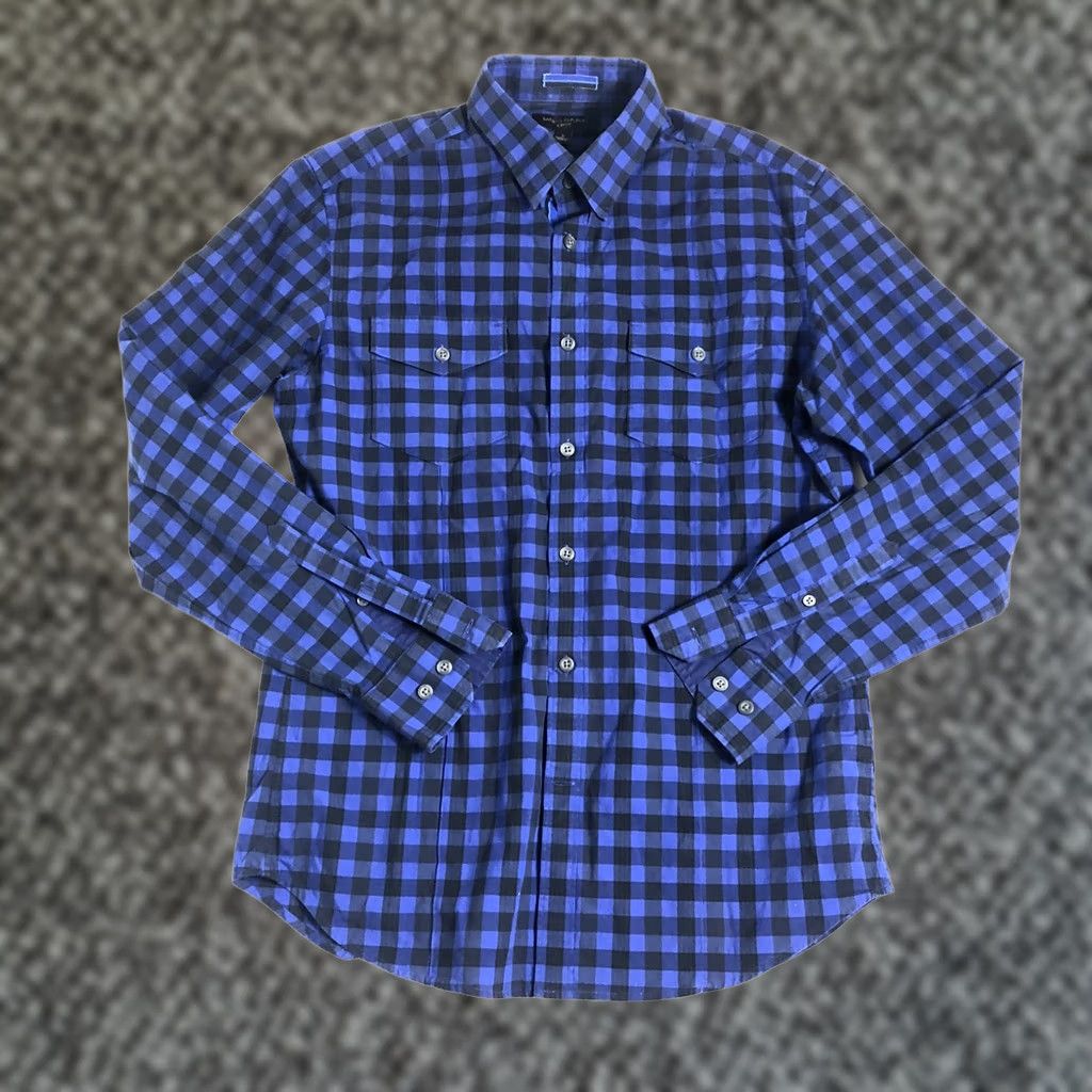Banana Republic Banana Republic Shirt Men Small Plaid Casual Button-Up Slim Fit Blue Navy I16 Size US S / EU 44-46 / 1 - 1 Thumbnail
