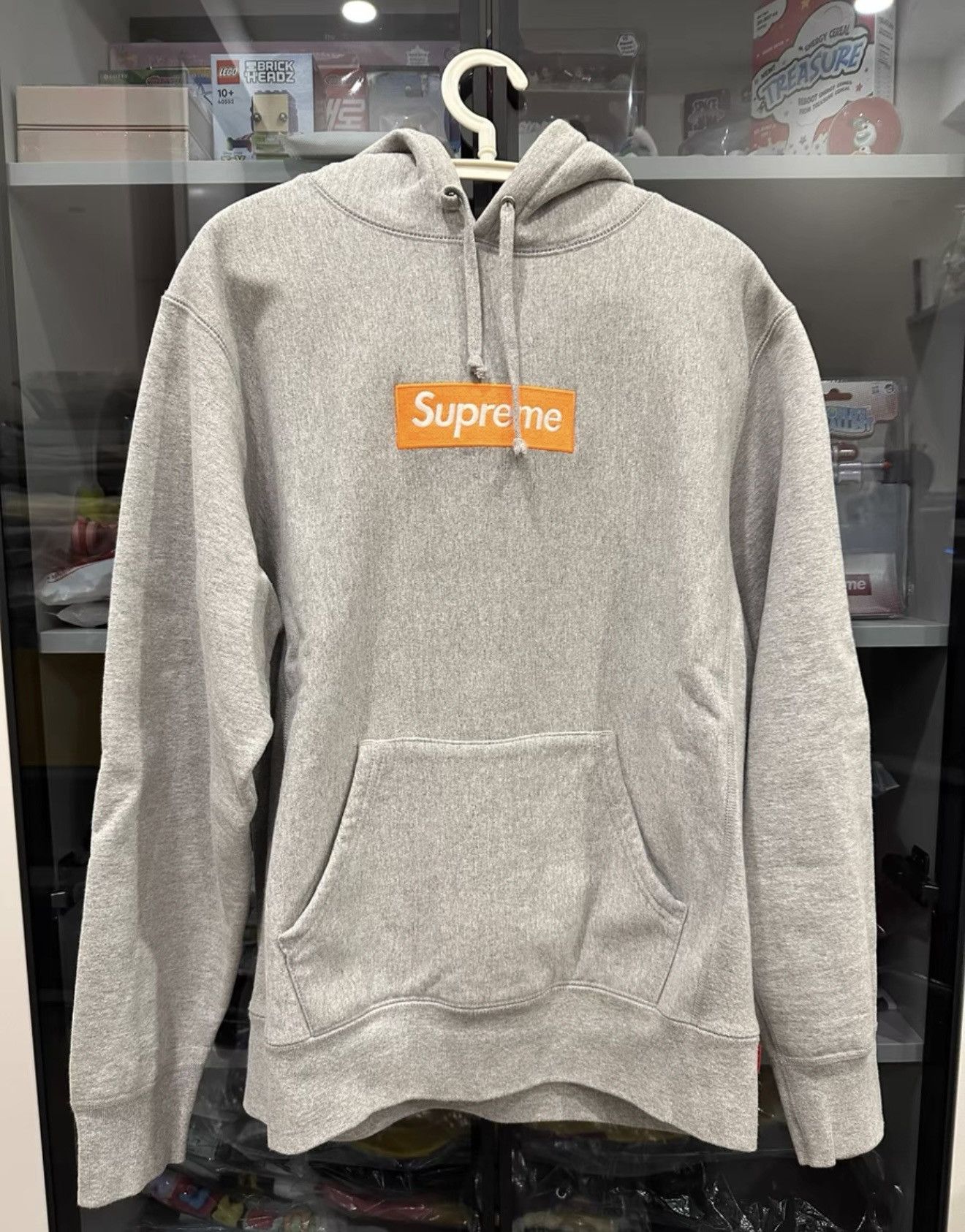 Supreme Supreme fw17 orange on grey box logo hooded sweatershirt Size US M / EU 48-50 / 2 - 1 Thumbnail