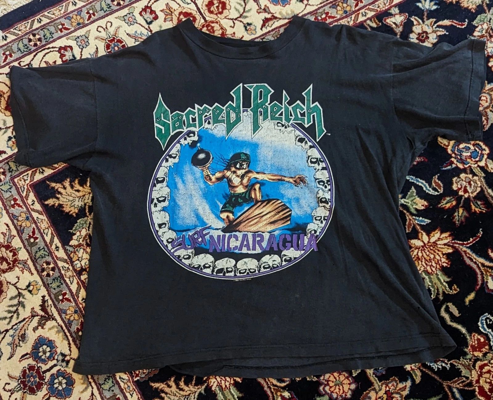 Other Vintage 1988 Sacred Reich Surf Nicaragua Thrash Metal XL Size US XL / EU 56 / 4 - 1 Thumbnail