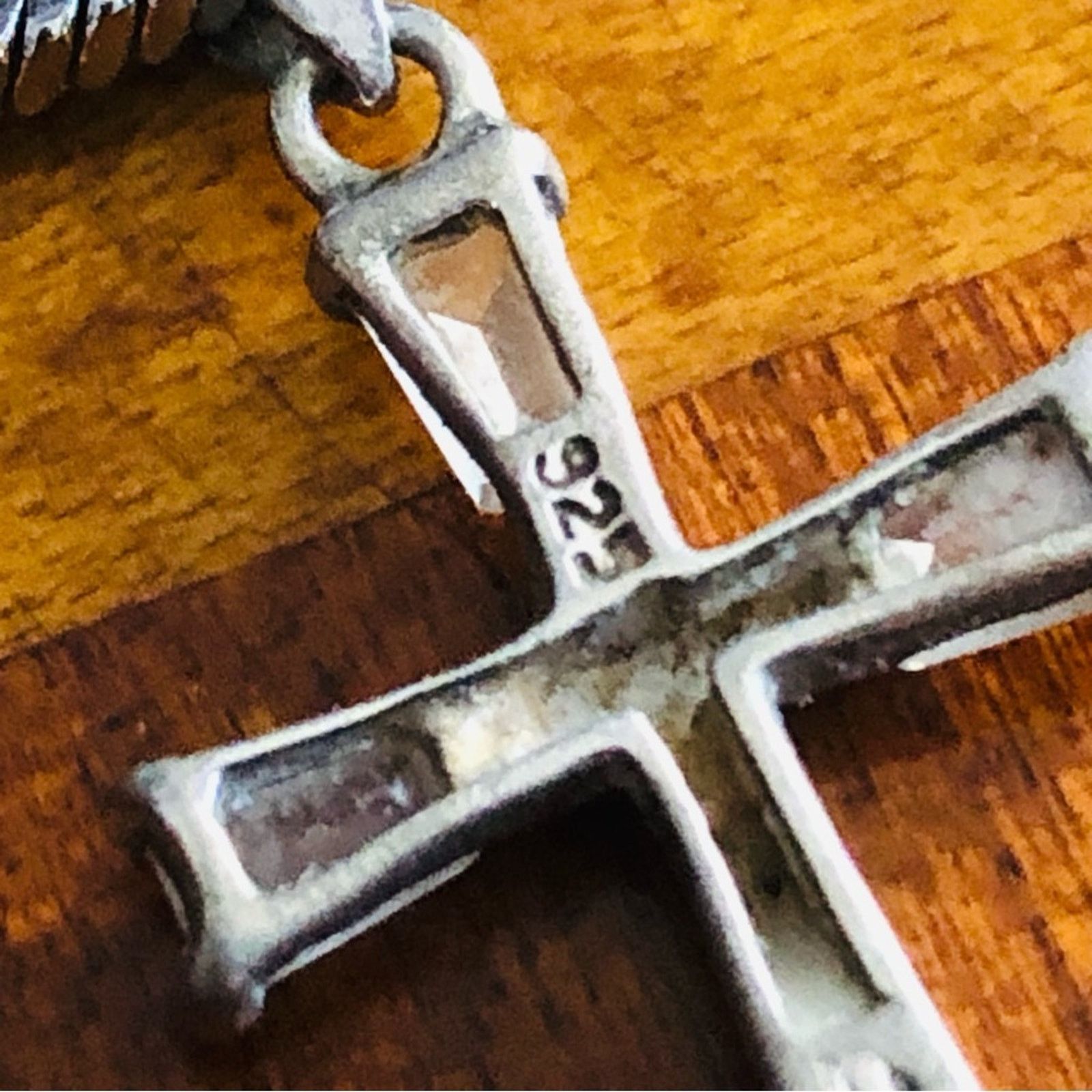 Vintage Vintage tapered baguette cubic zirconia 925 cross on chain Size ONE SIZE - 11 Thumbnail