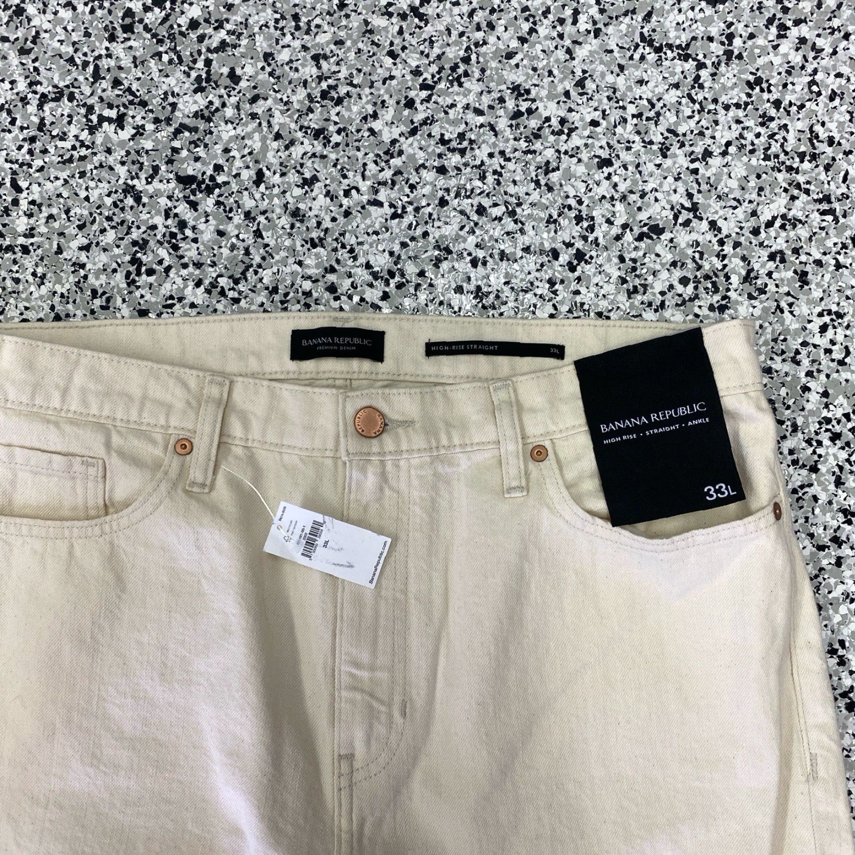 Banana Republic VINTAGE? NWT Banana Republic High Rise Straight Jeans Womens 33L Ankle Length White Size 24" / US 00 / IT 34 - 3 Thumbnail
