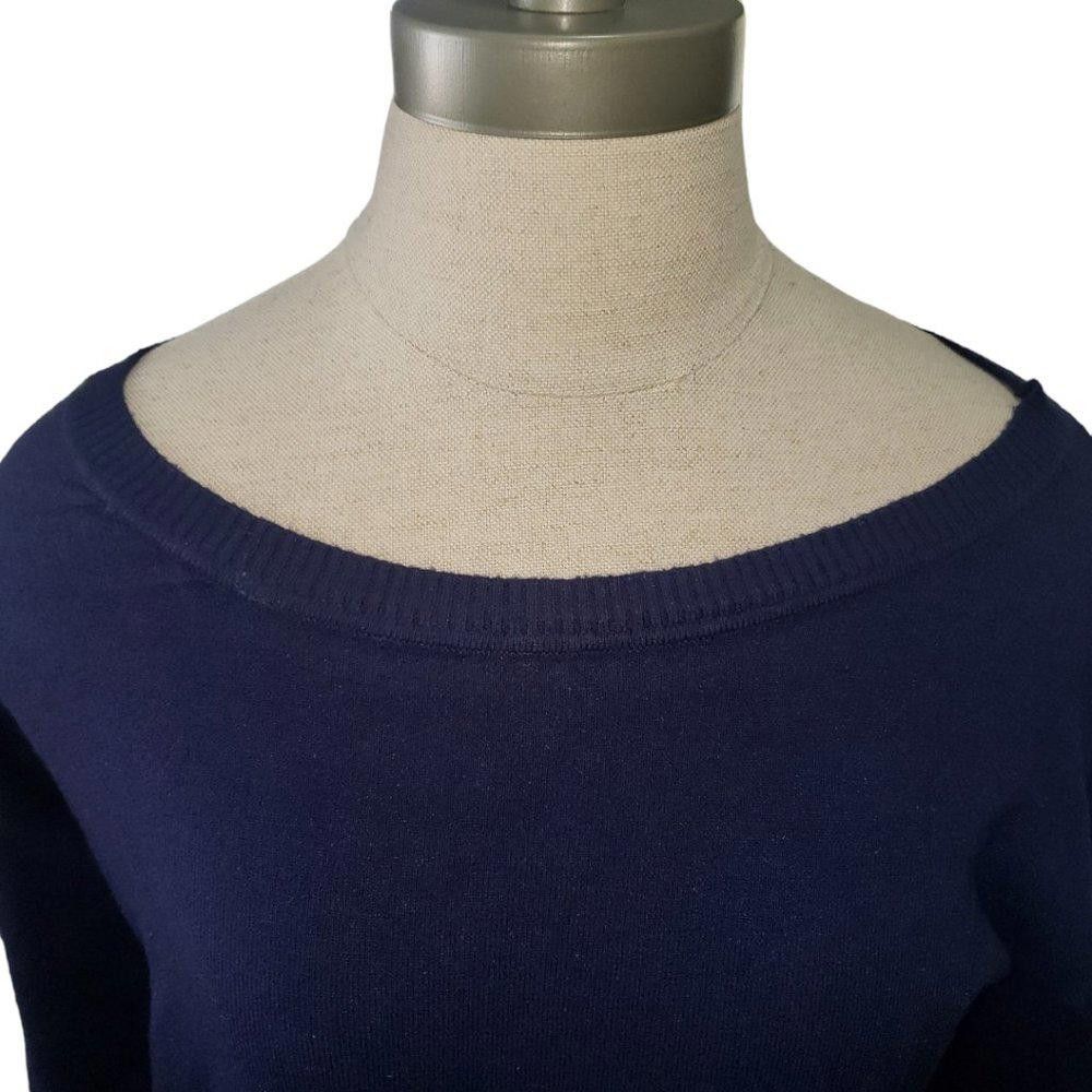 Caruso CT789 Cyrus Ladies Navy Long Sleeve Scoop Neck Sweater M Size M / US 6-8 / IT 42-44 - 2 Thumbnail