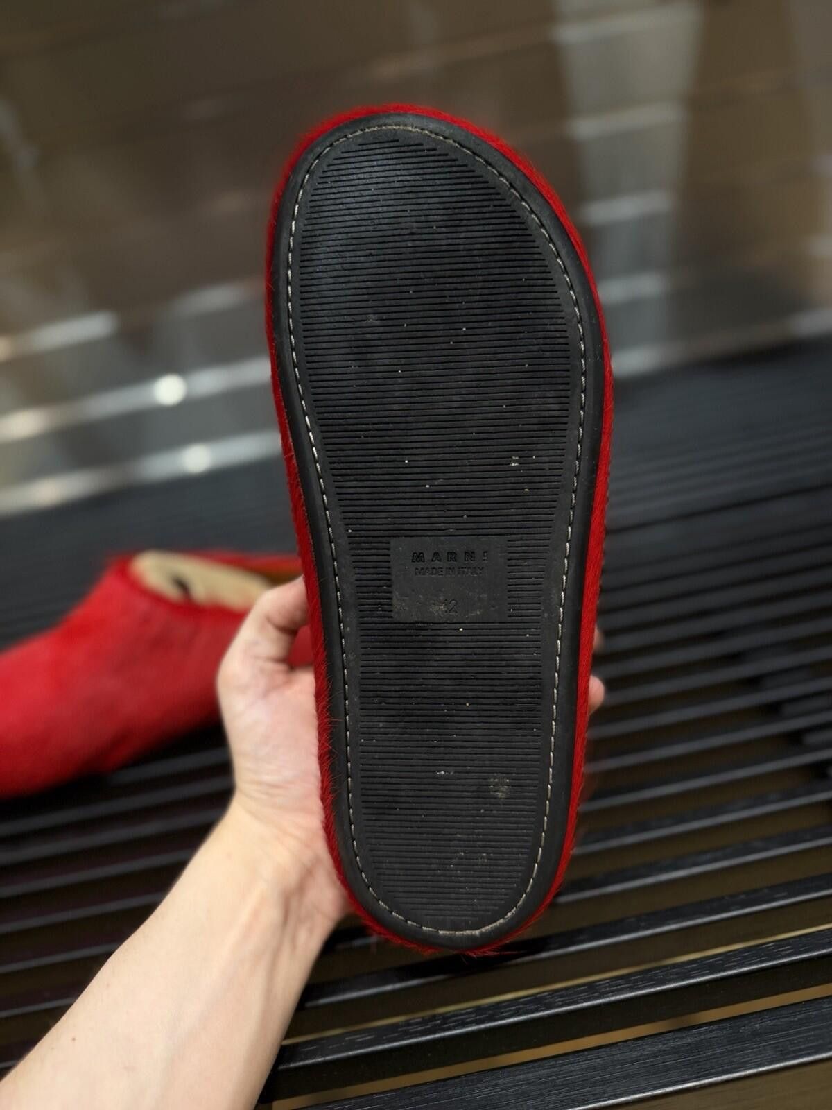 Marni MARNI Red Fur Platform Slides Men’s 9US/42EU 100% Authentic Size US 9 / EU 42 - 12 Thumbnail