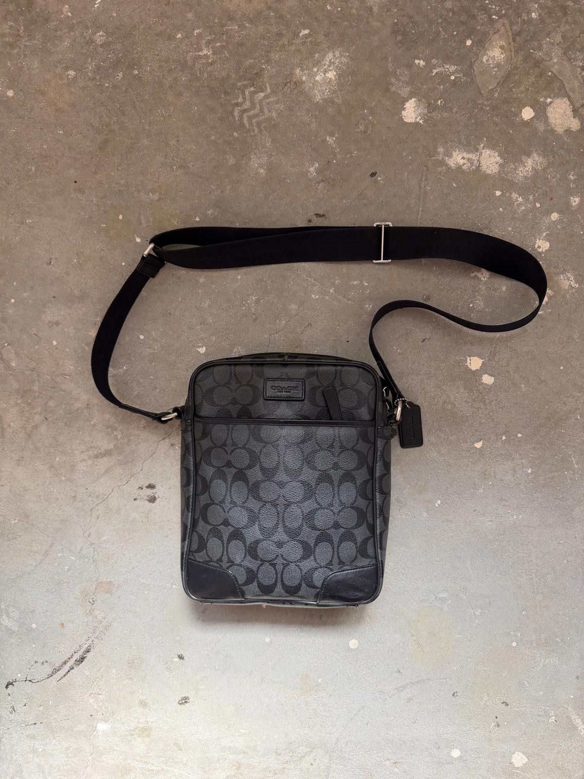Coach Coach Signature Houston Flight Crossbody Bag Grey/Black Size ONE SIZE - 1 Thumbnail