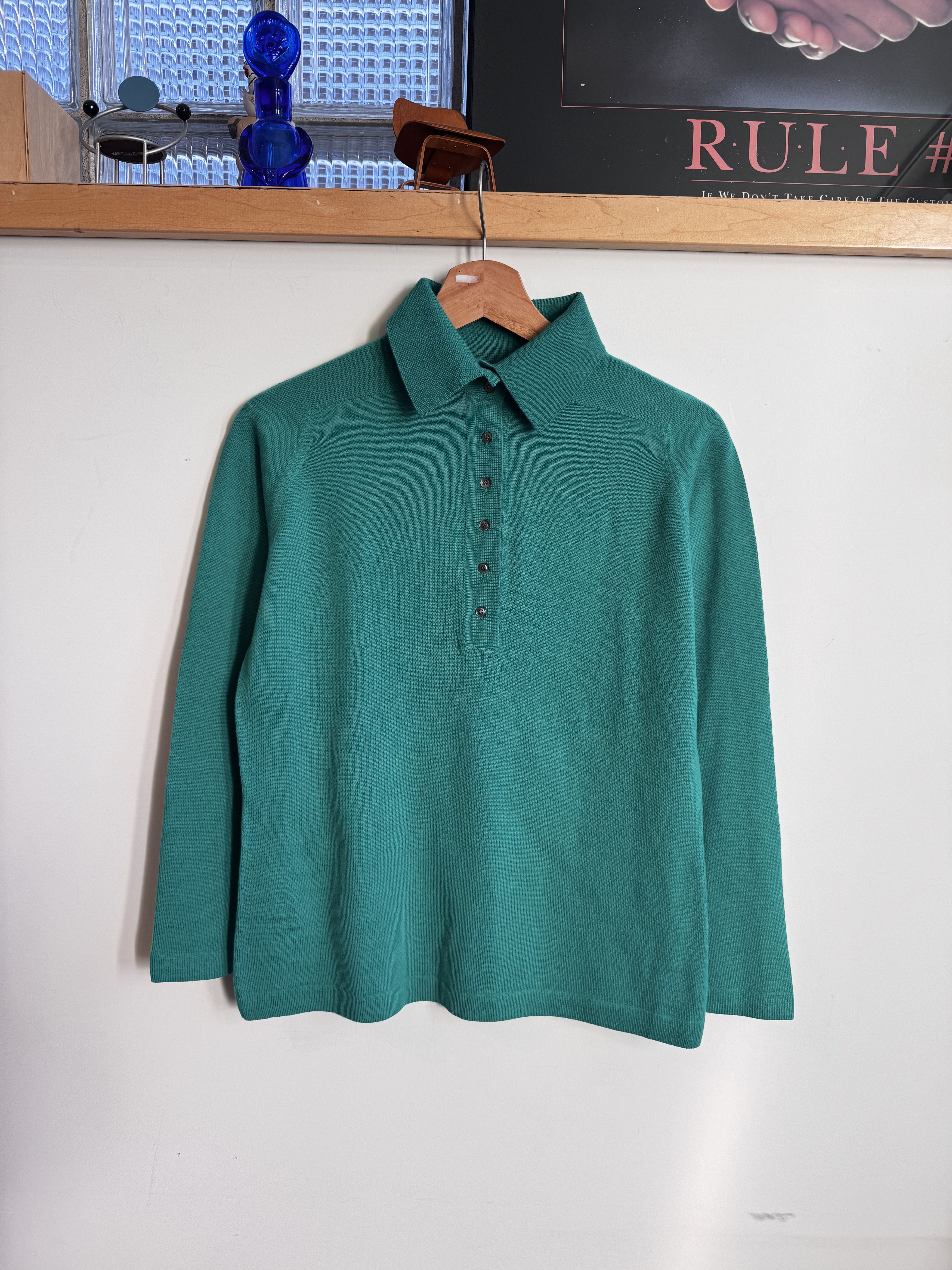 Vintage 60/70s Wool Knit Polo Sweater Size Women's S Size S / US 4 / IT 40 - 1 Thumbnail