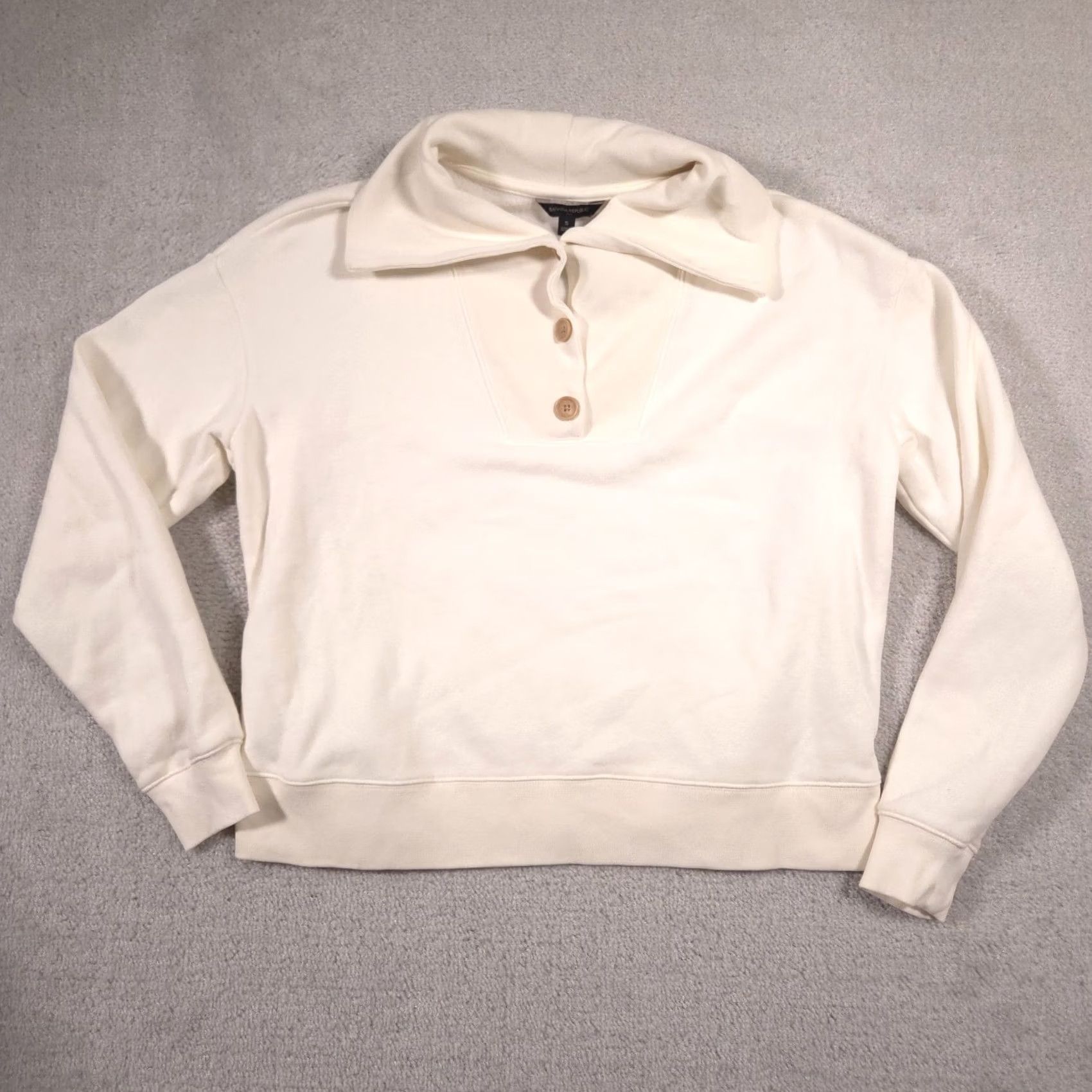 Banana Republic Banana Republic Sweater Knit Shawl Collar Pullover Sweatshirt Ivory Womens Small Size S / US 4 / IT 40 - 2 Thumbnail