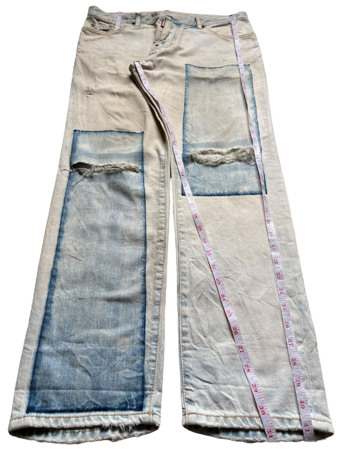Dsquared2 Vintage Italy Dsquared2 Bleach Acid Wash Distress Rip Jeans Size US 35 - 13 Thumbnail