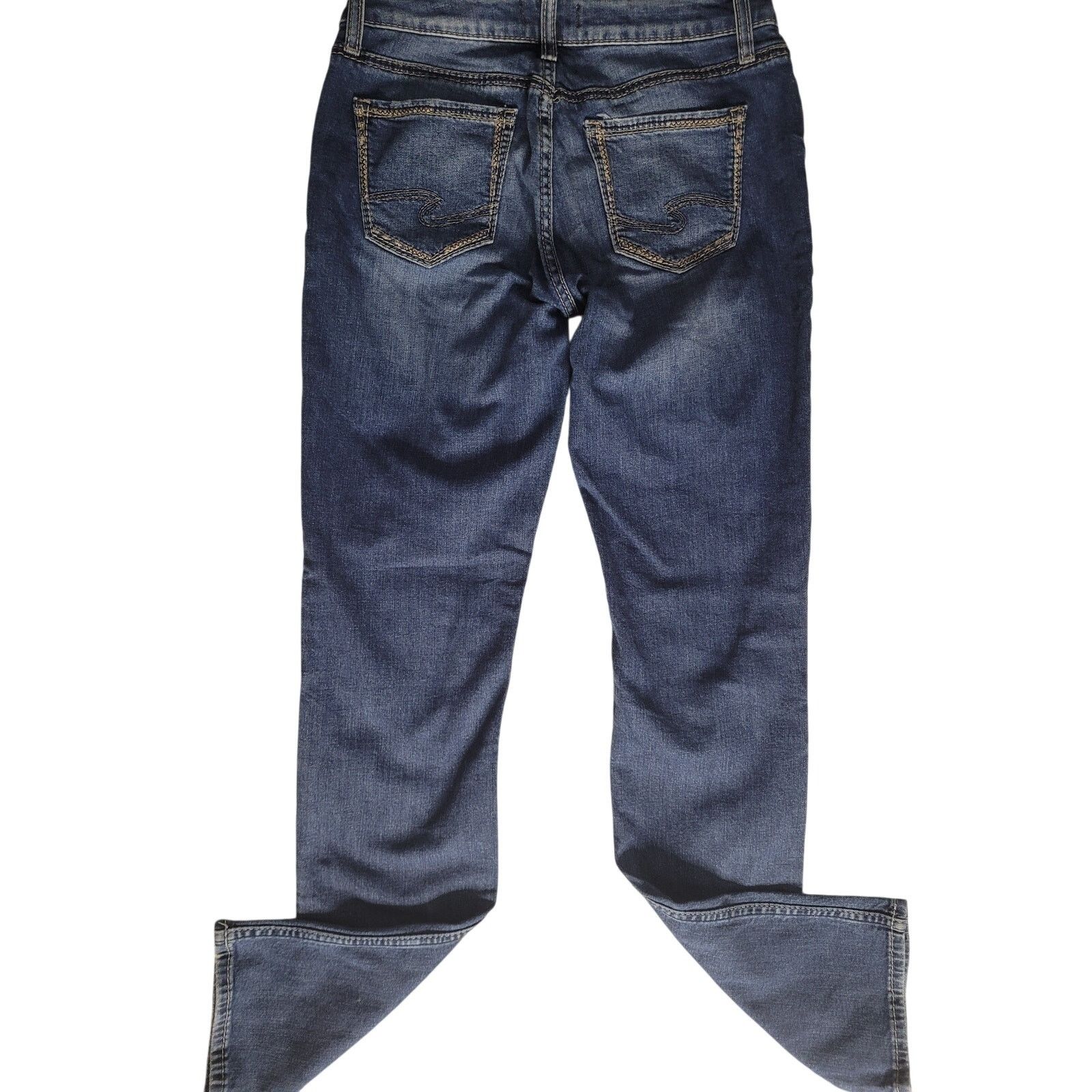 Silver Jeans Co. Silver Jeans Suki Straight Dark Distressed Indigo 26W/32L Size 26" / US 2 / IT 38 - 3 Thumbnail