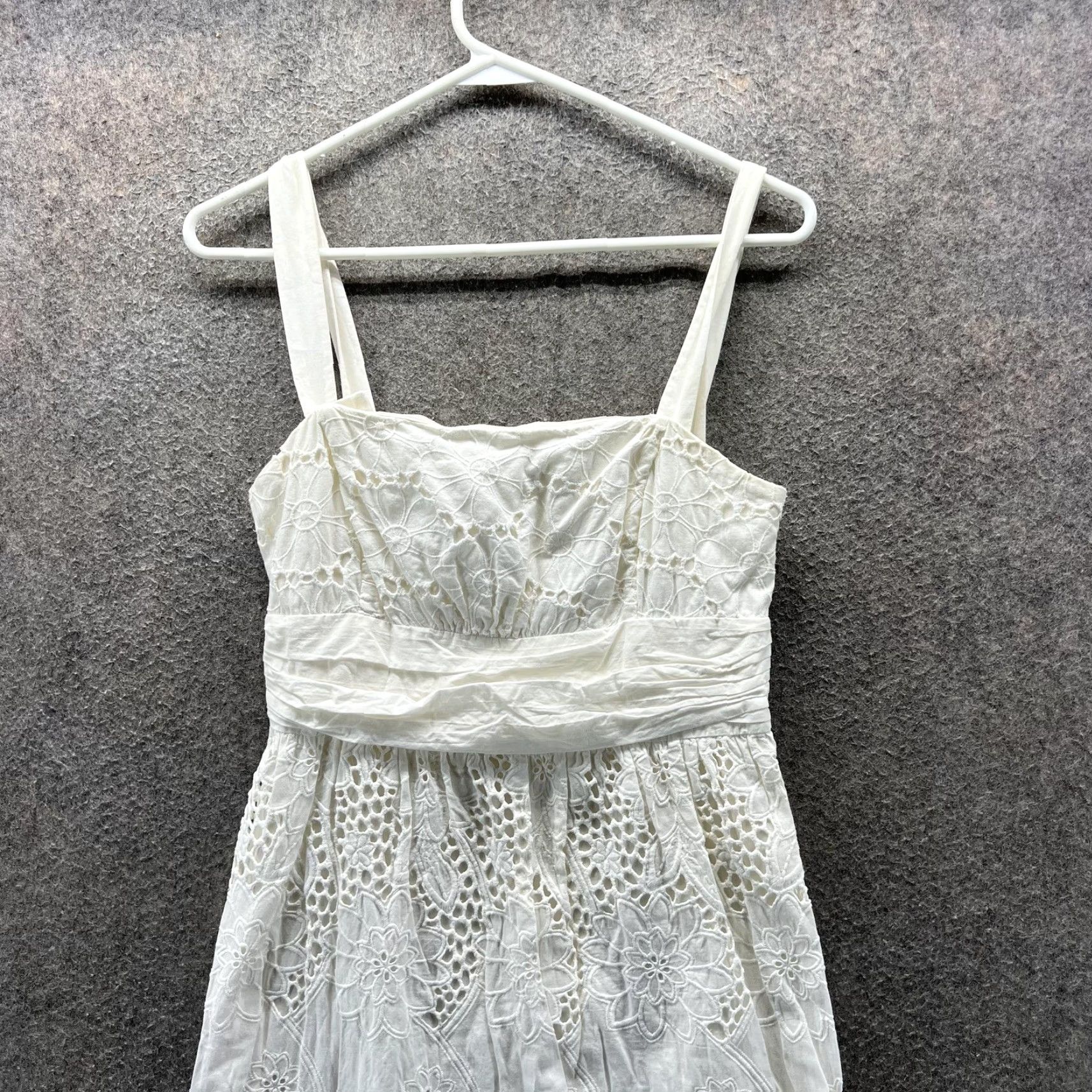 Lilly Pulitzer VINTAGE? No. Lilly Pulitzer Dress Womens 4 White Lace Floral Square Neck Maxi Sundress Size S / US 4 / IT 40 - 7 Thumbnail