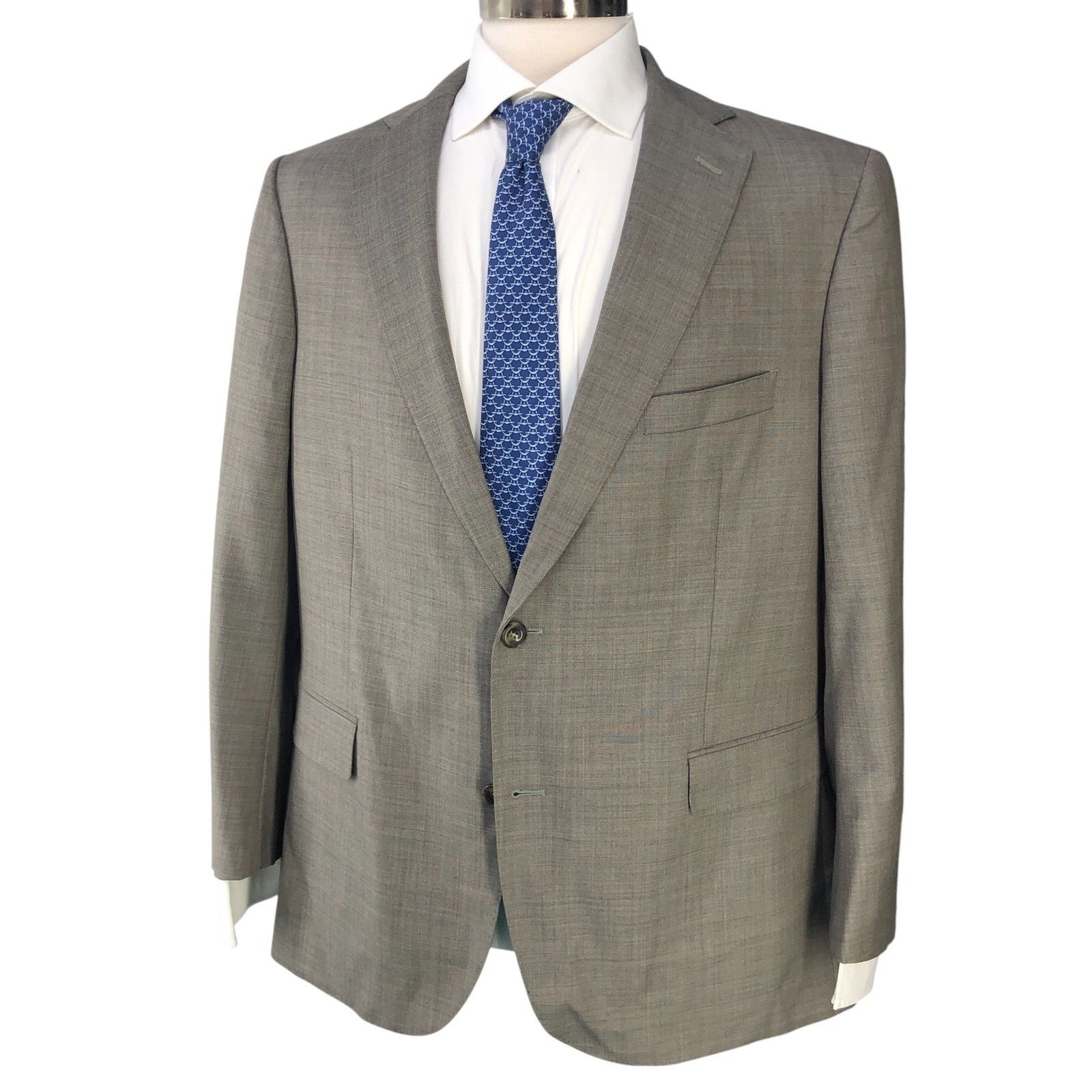 J.Hilburn J Hilburn 45R Sport Coat Blazer Light Taupe Revenge Sup150s Size 44R - 1 Thumbnail