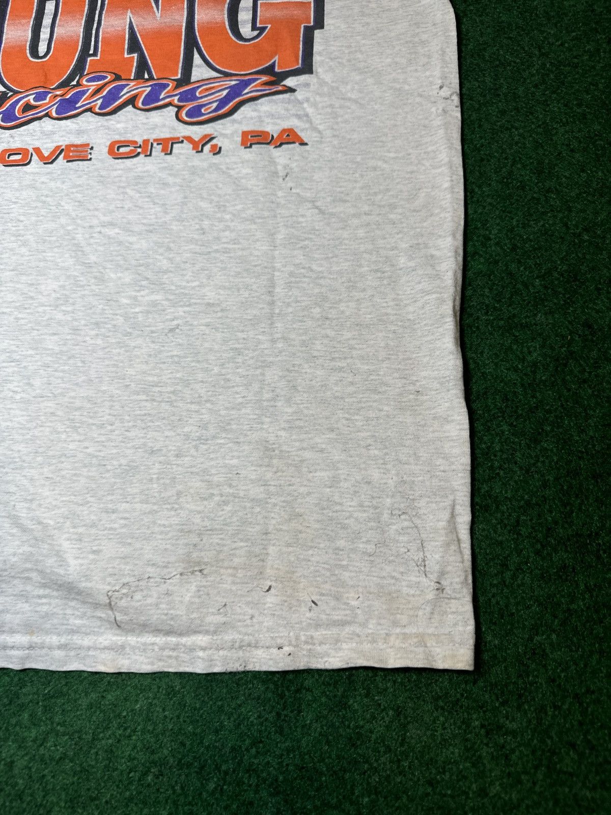 Fruit Of The Loom × NASCAR × Vintage Vintage Steve Young #67 Racing Grove City Distressed T Shirt Size US L / EU 52-54 / 3 - 13 Thumbnail