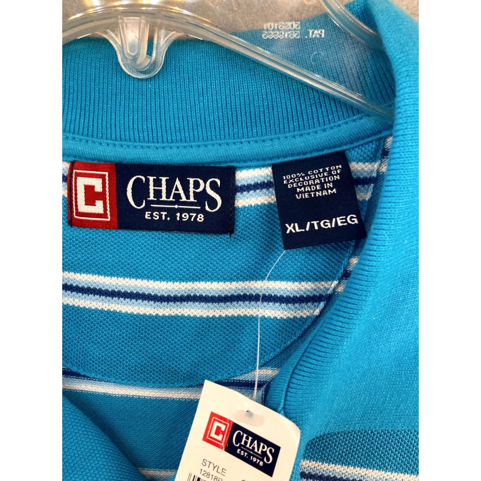 Chaps Chaps Polo Shirt XL Striped Blue Logo Golf NWT Mens Shirt Size US XL / EU 56 / 4 - 6 Thumbnail