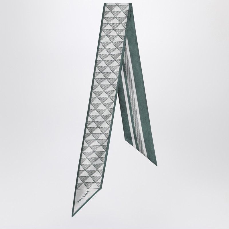 Prada Prada Emerald Printed Silk Ribbon Size ONE SIZE - 1 Thumbnail