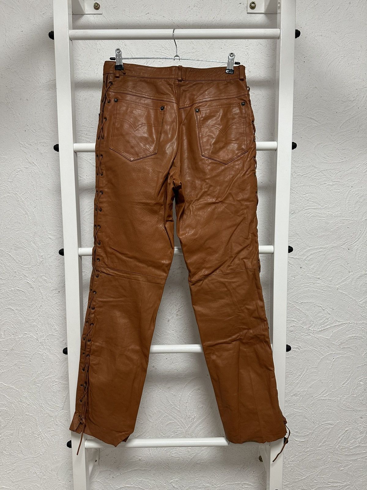 Cowboy Equipment Vintage Cowboy Style Leather Pants Men’s S – Genuine Leather Size US 30 / EU 46 - 2 Thumbnail