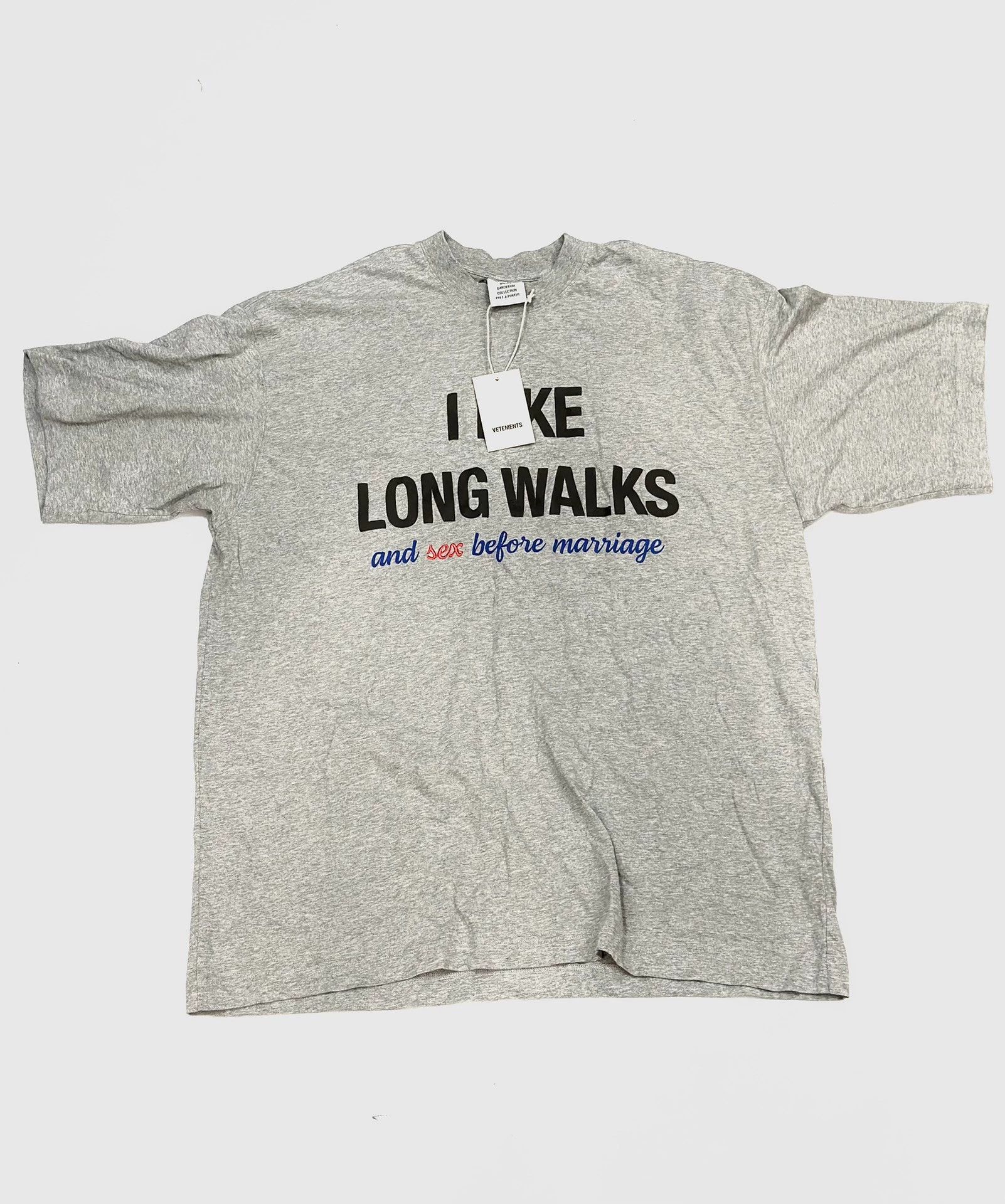 Vetements Vetements Grey Slogan Short Sleeve T-shirt - dmc Size US S / EU 44-46 / 1 - 1 Thumbnail