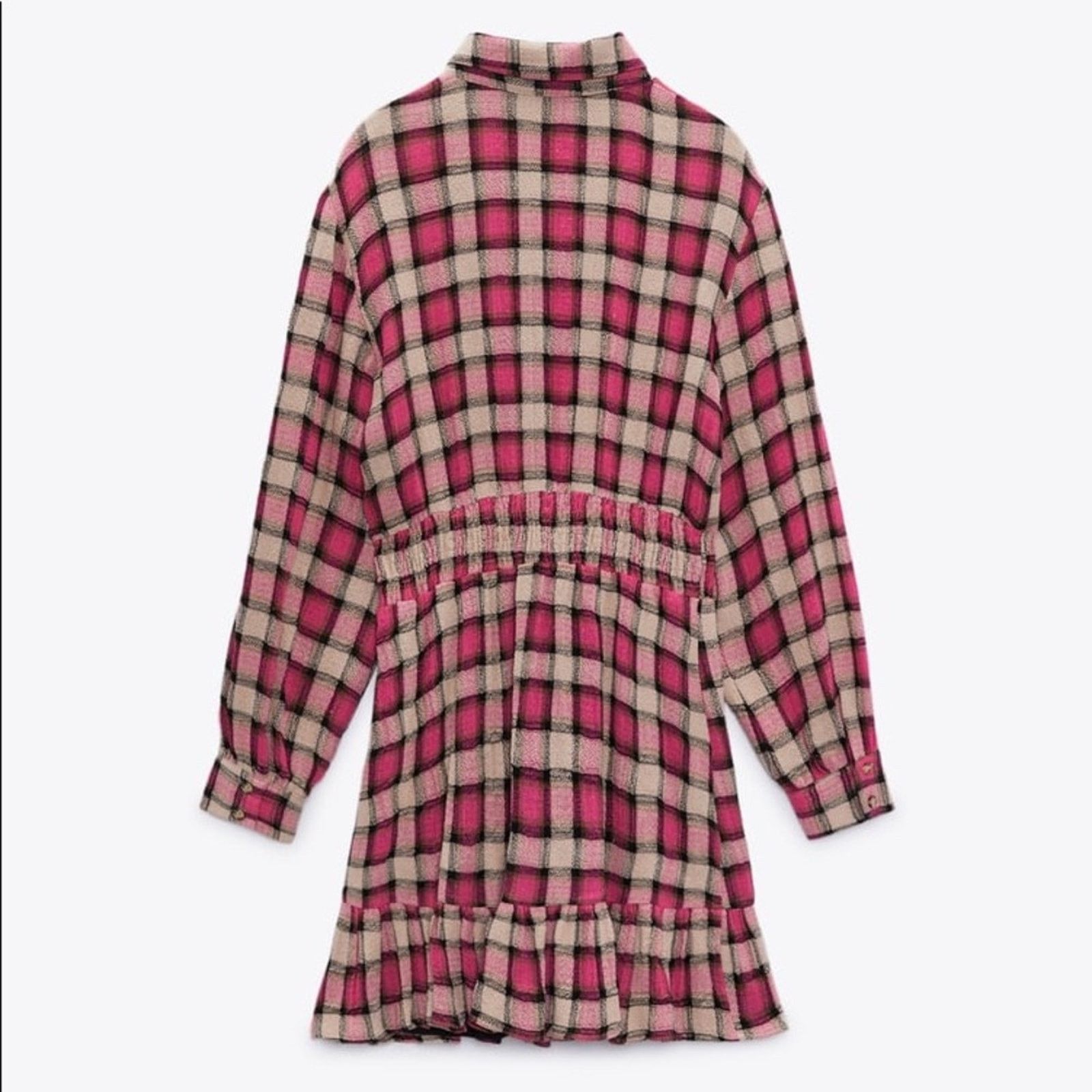 Zara ZARA CHECK SHORT DRESS MULTICOLORED Size L / US 10 / IT 46 - 5 Thumbnail