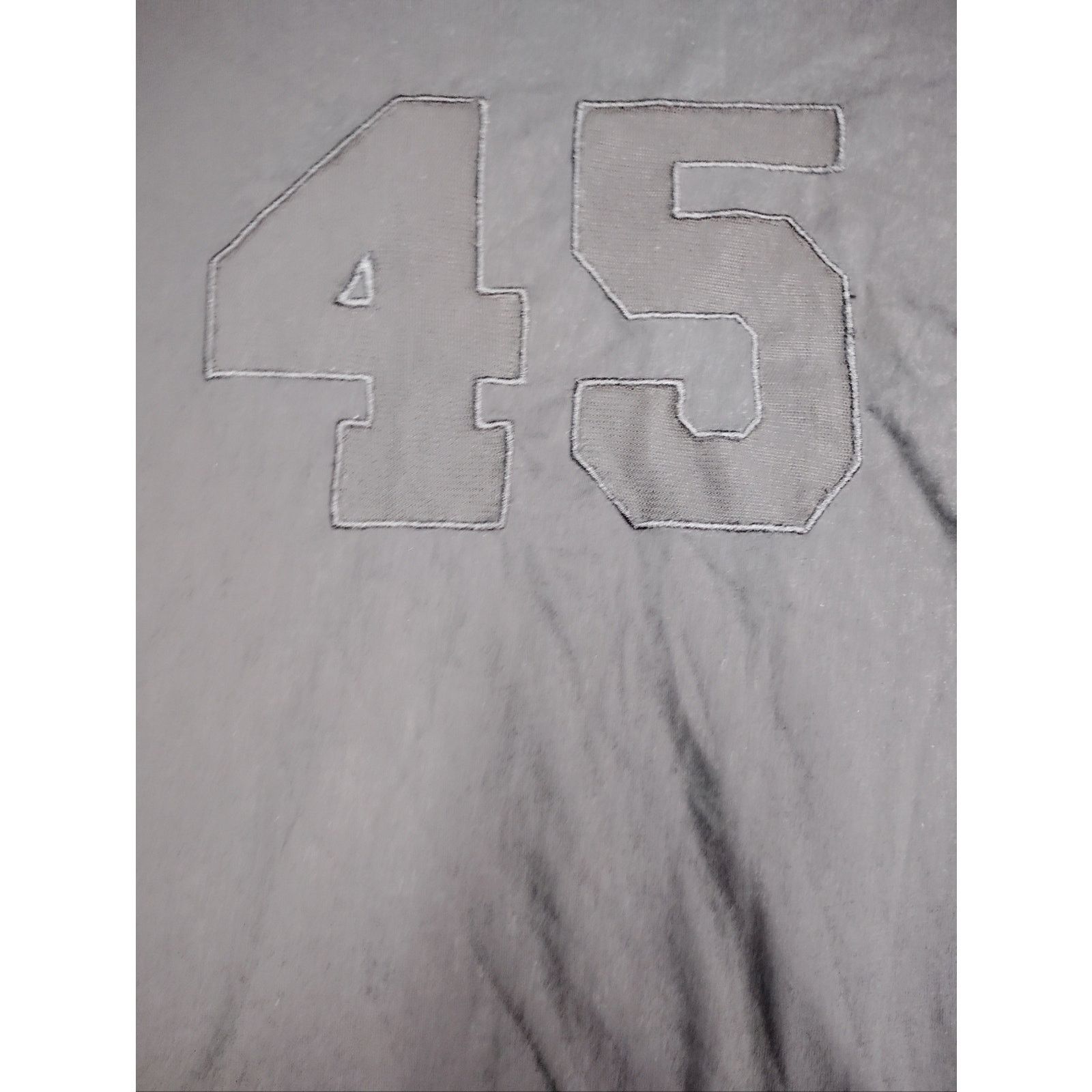 La Ligne Women's Black Jersey Tee with '45' Graphic and Ruched side Size M / US 6-8 / IT 42-44 - 2 Thumbnail