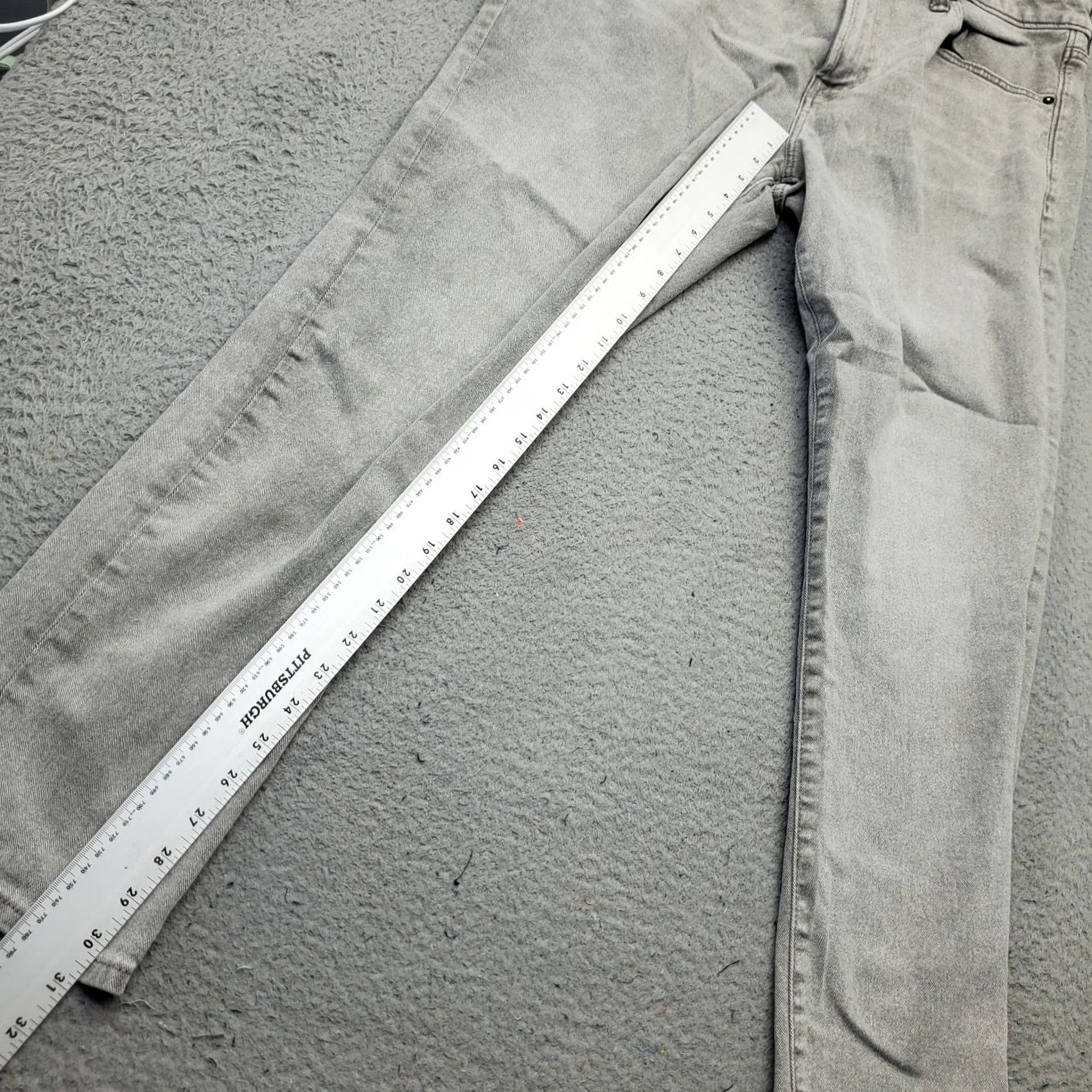 Express Express Men Gray Denim Classic Jeans 36 Slim Skinny Stretch Flat Front Jeans Size US 36 / EU 52 - 4 Thumbnail