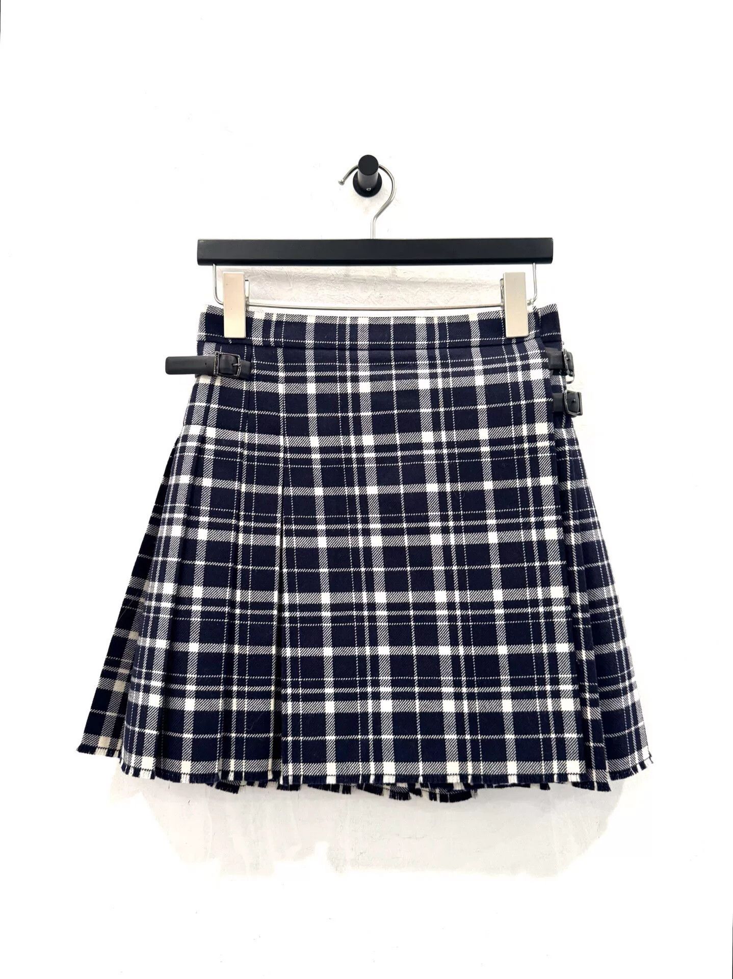 Dior Dior Plaid Wool Pleated Skirt Size 38" / US 16 / IT 52 - 1 Thumbnail
