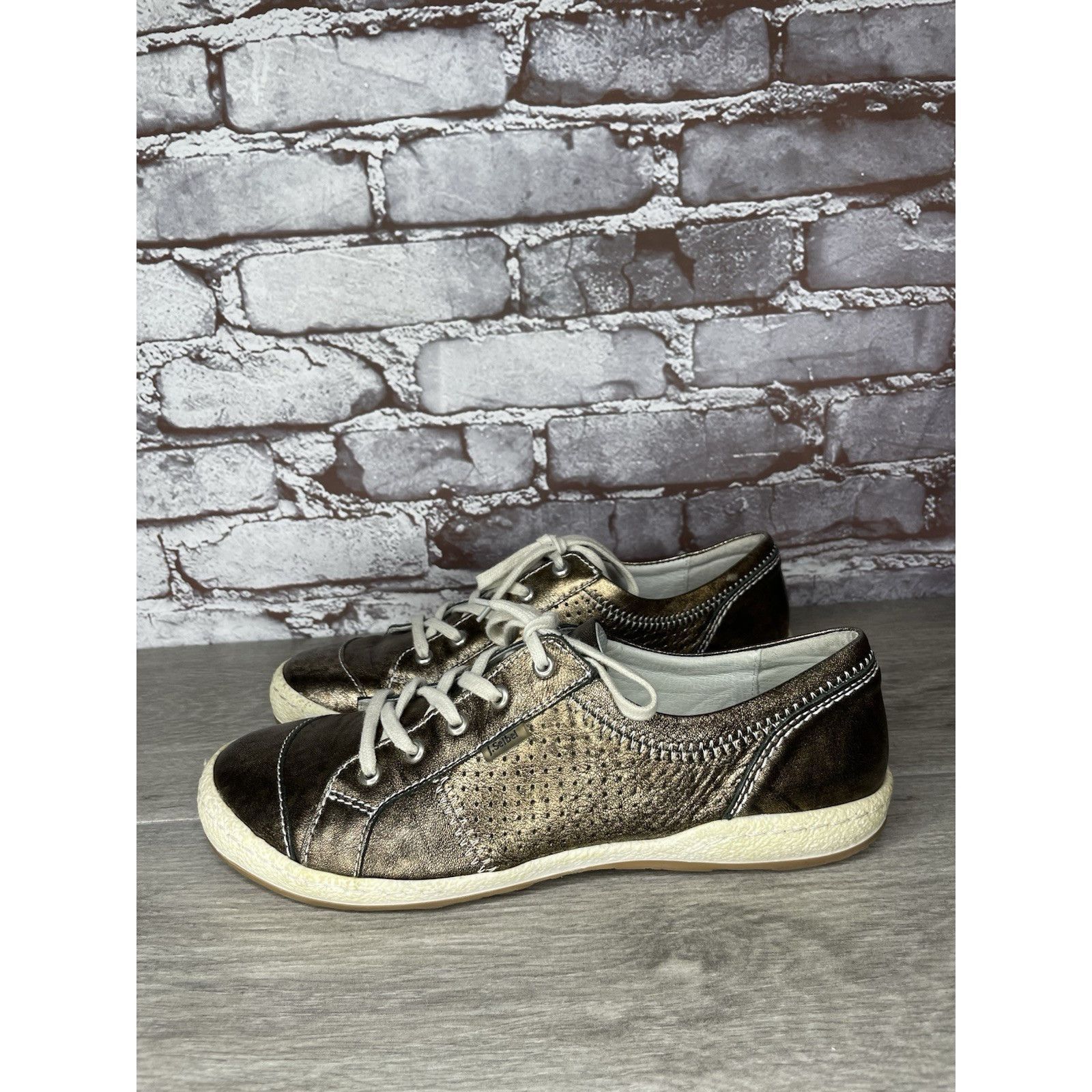 JOSEF SEIBAL Josef Seibel Comfort Metallic Silver Leather Casual Shoes Wo Size US 9.5 / IT 39.5 - 10 Thumbnail