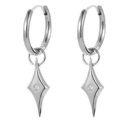 Jewelry × Sterling Silver Dark Earrings One Pairs Chrome Jewelry Size ONE SIZE - 6 Thumbnail