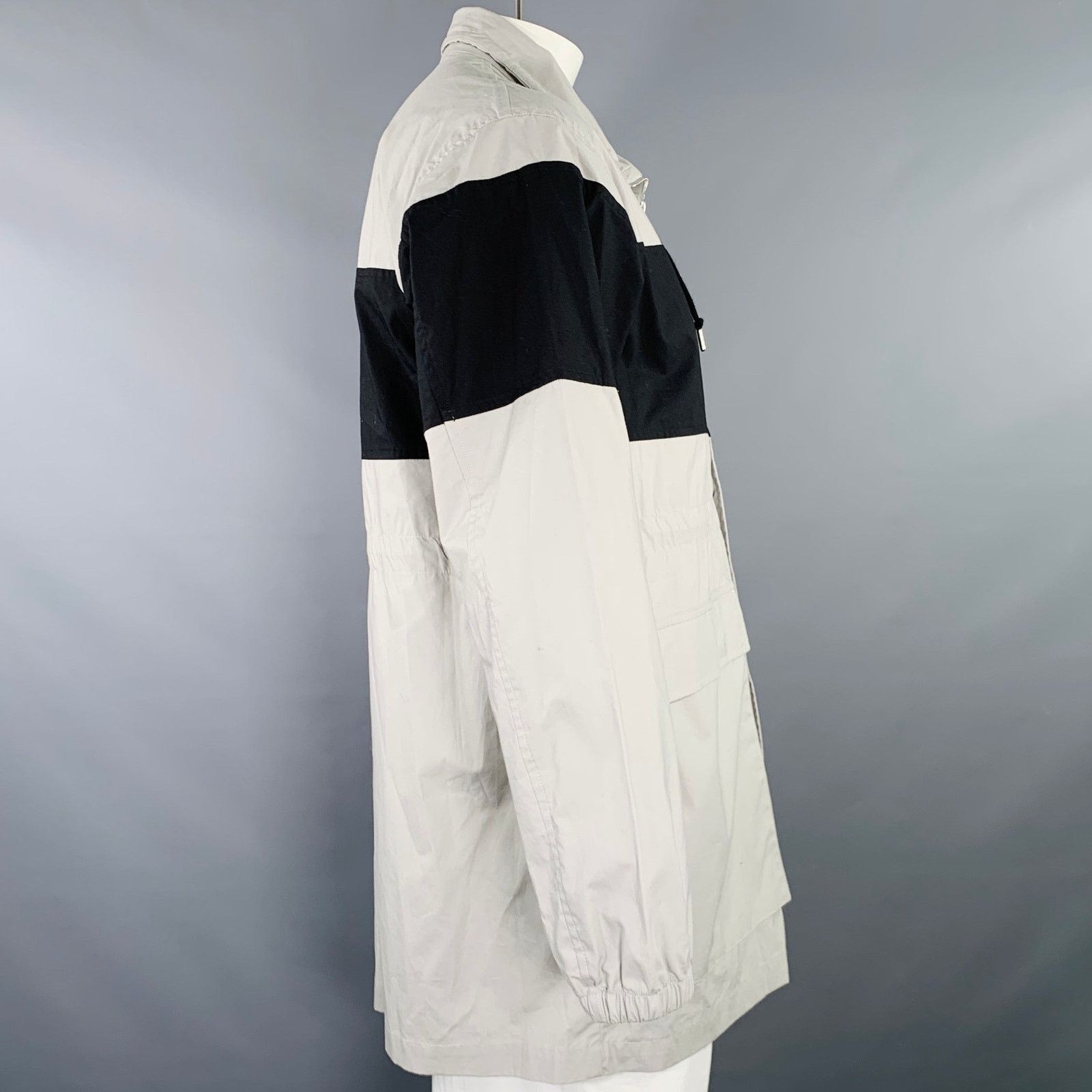 John Elliott JOHN ELLIOTT L Grey Black Stripe Cotton Windbreaker Jacket Size US L / EU 52-54 / 3 - 2 Thumbnail