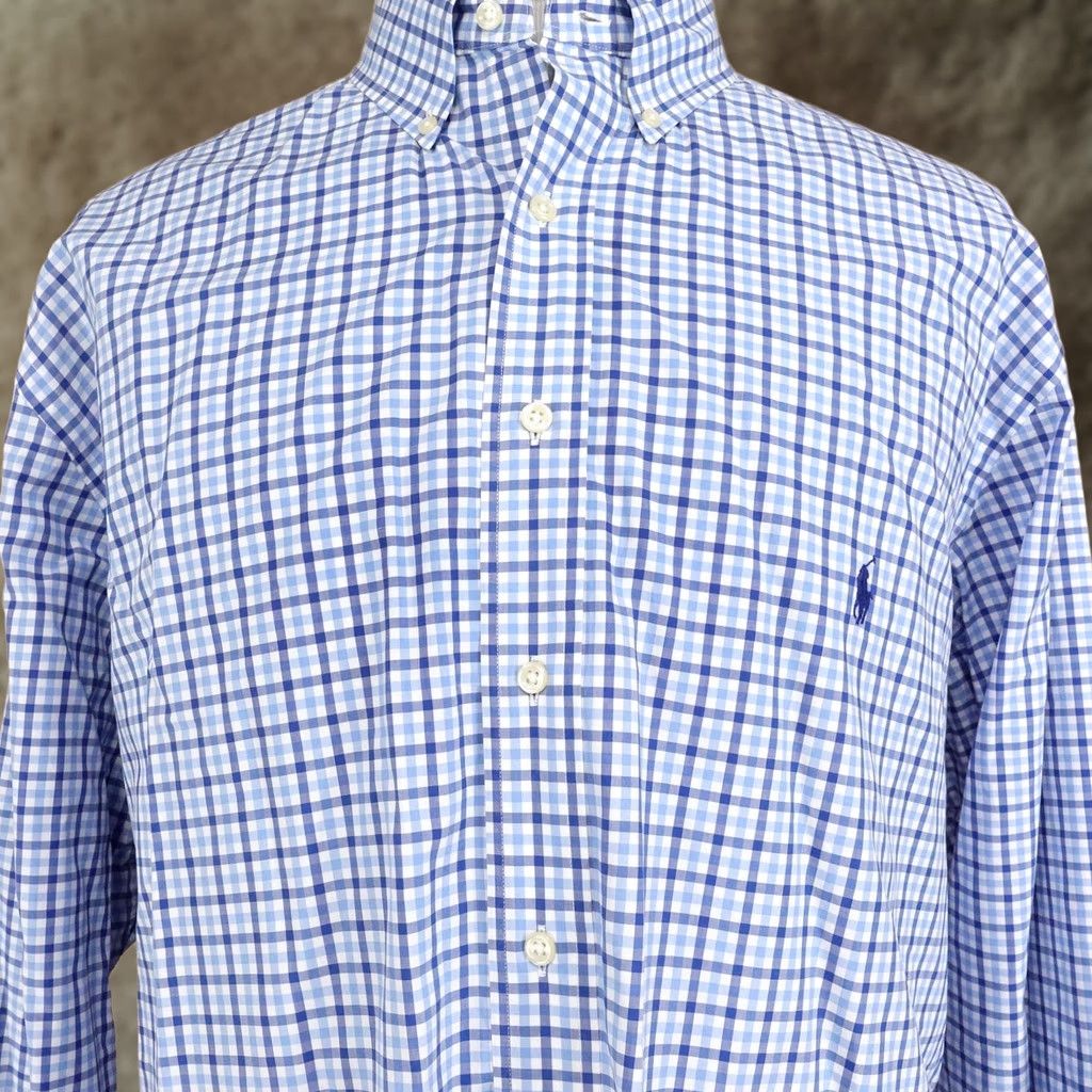 Ralph Lauren Ralph Lauren Shirt Mens 2XLT Blue Check Long Sleeve Button-Up Classic Fit Size US XXL / EU 58 / 5 - 1 Thumbnail