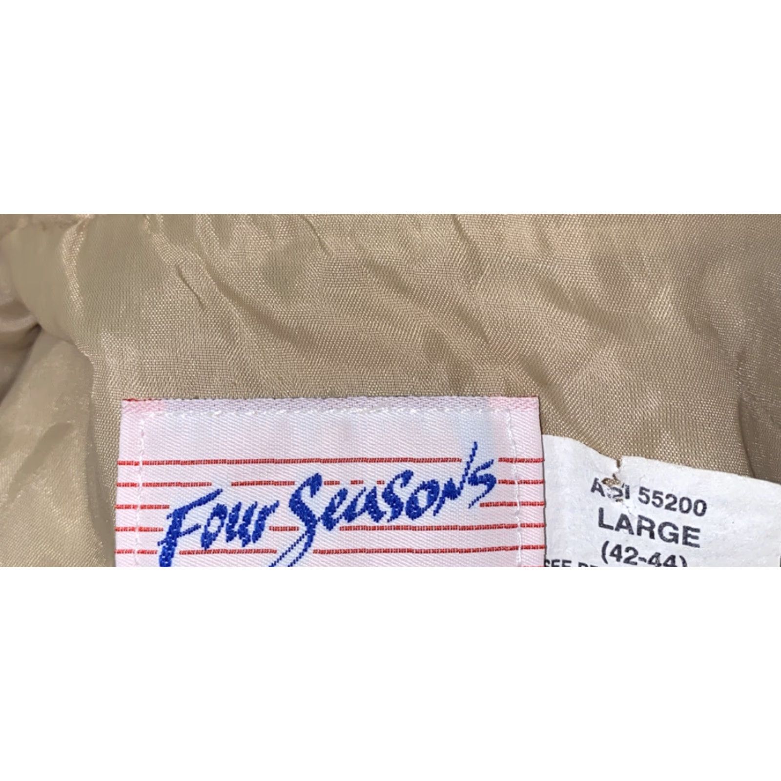 Vintage Four Seasons Jacket Full Zip Beige L Mens Size Regular Cotton/Polyester Size US L / EU 52-54 / 3 - 6 Thumbnail