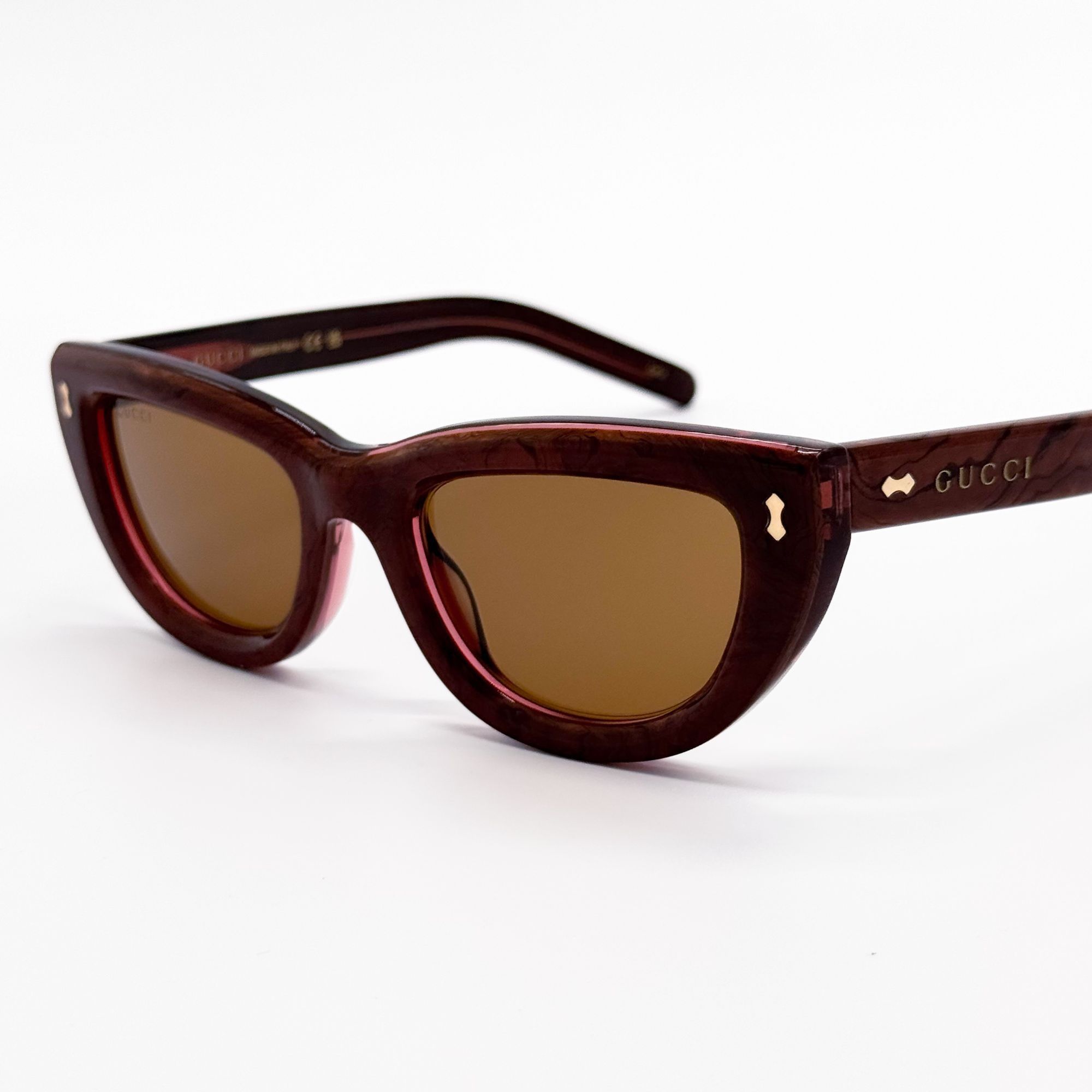 Gucci NEW GG1521S 003 GUCCI WOMEN CAT EYE BROWN RED SUNGLASSES GUC Size ONE SIZE - 5 Thumbnail