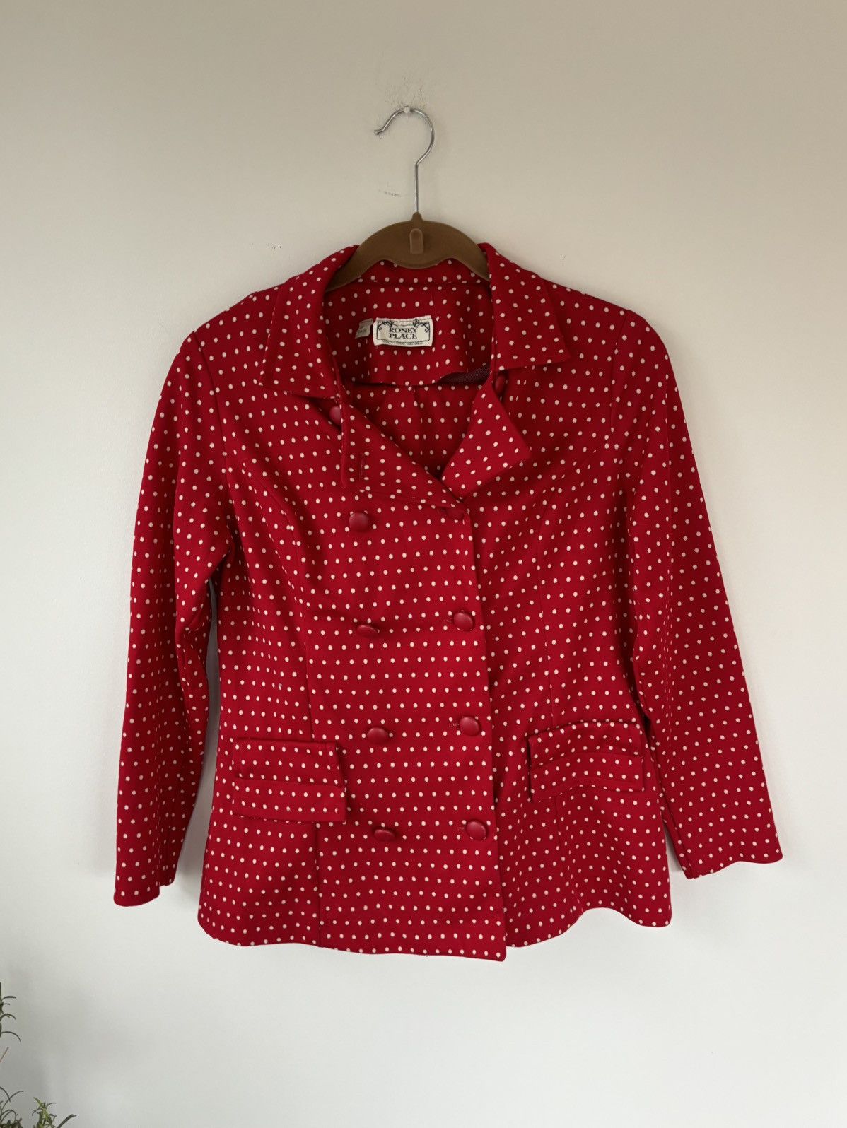 Vintage True Vintage Polka Dot Suit 1970s Two Piece Costume Set Size 34S - 3 Thumbnail
