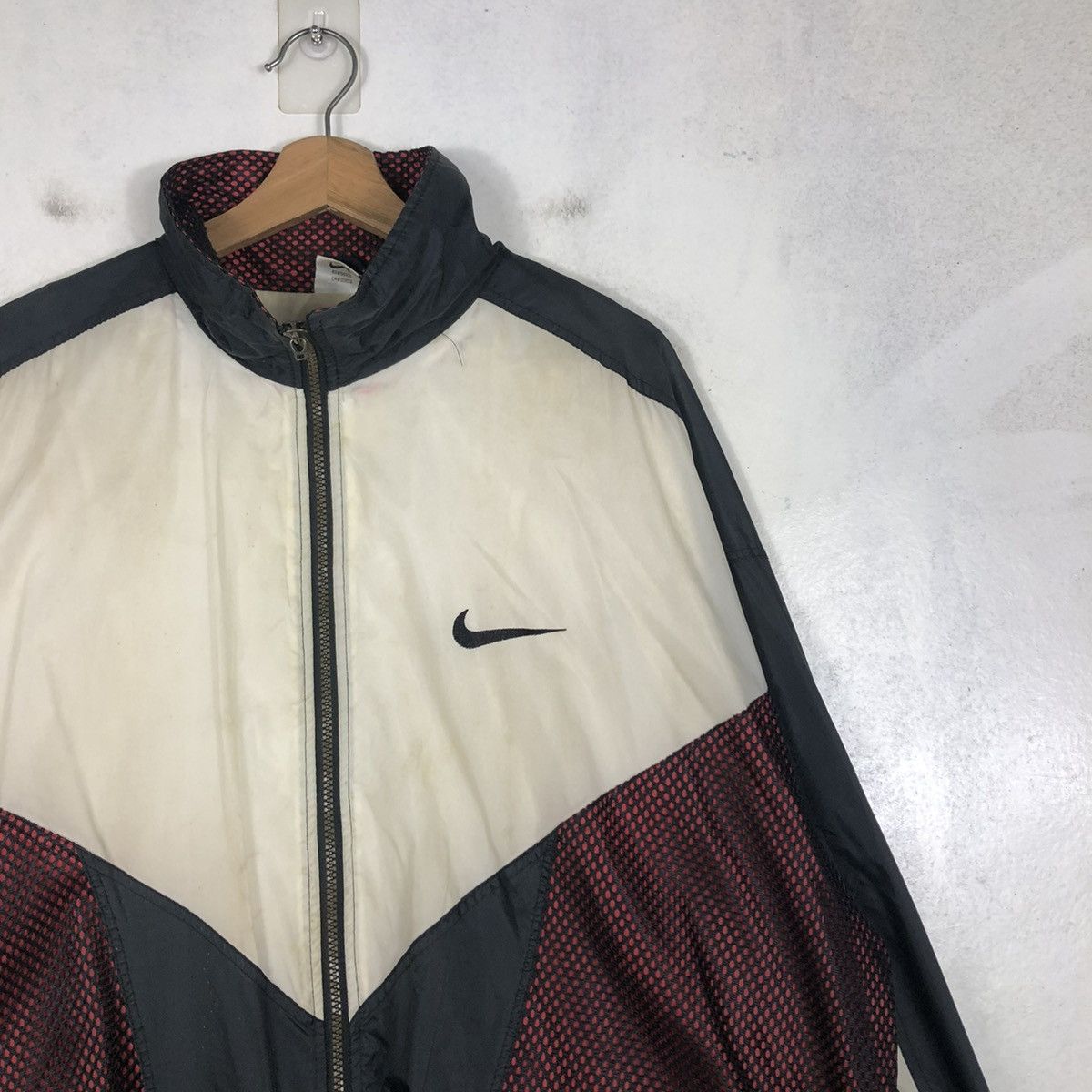 Nike 📌VINTAGE NIKE WINDBREAKER DOUBLE LAYER BIG SWOOSH Size US L / EU 52-54 / 3 - 8 Thumbnail