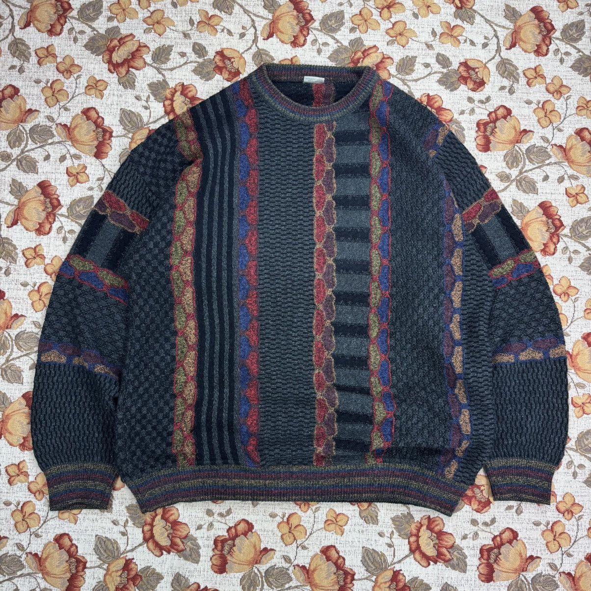 Coogi × Vintage Vintage Cable Knit Coloured Coogi Style Oversized Boxy Size US XL / EU 56 / 4 - 1 Thumbnail