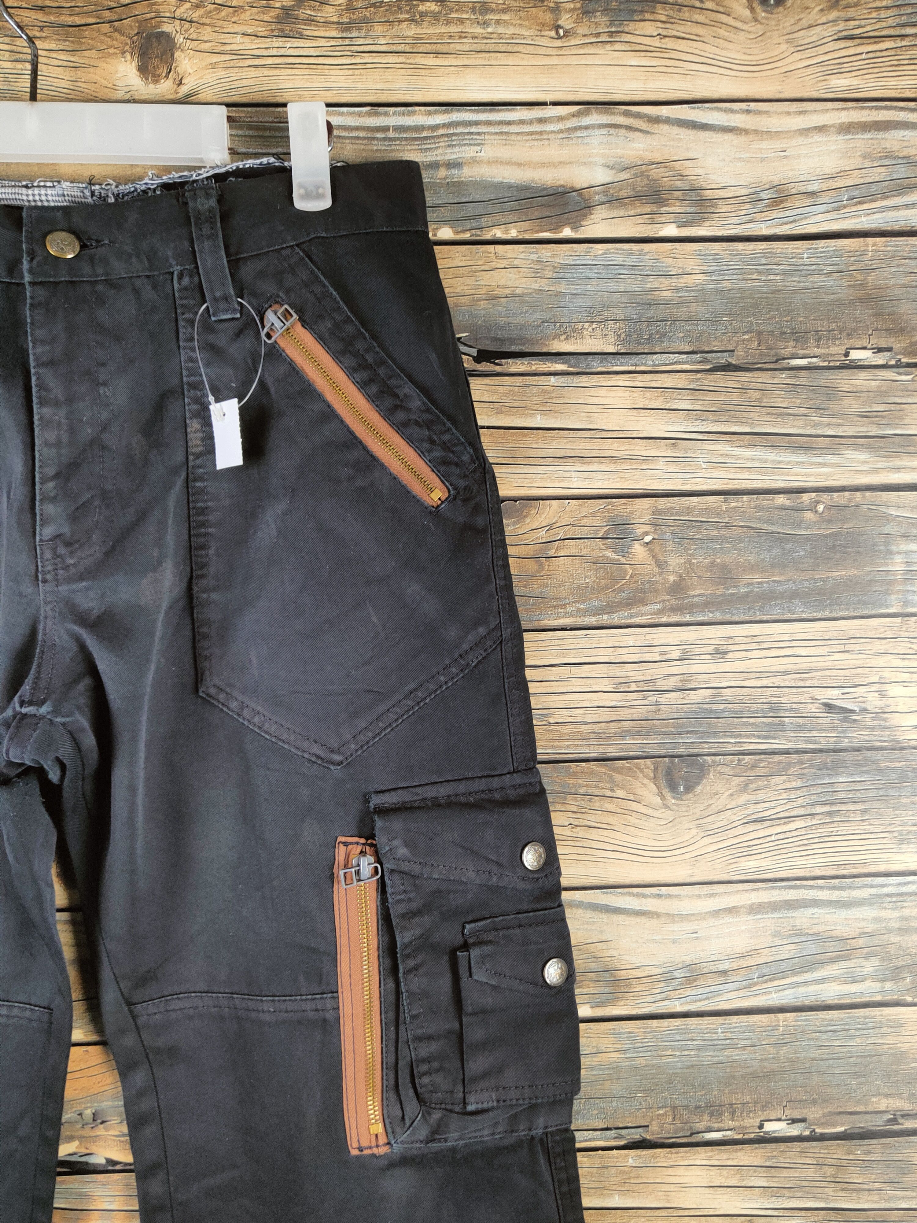 Japanese Brand DL Doublefocus Black Multipocket Cargo Pants #46-372 Size US 32 / EU 48 - 6 Thumbnail