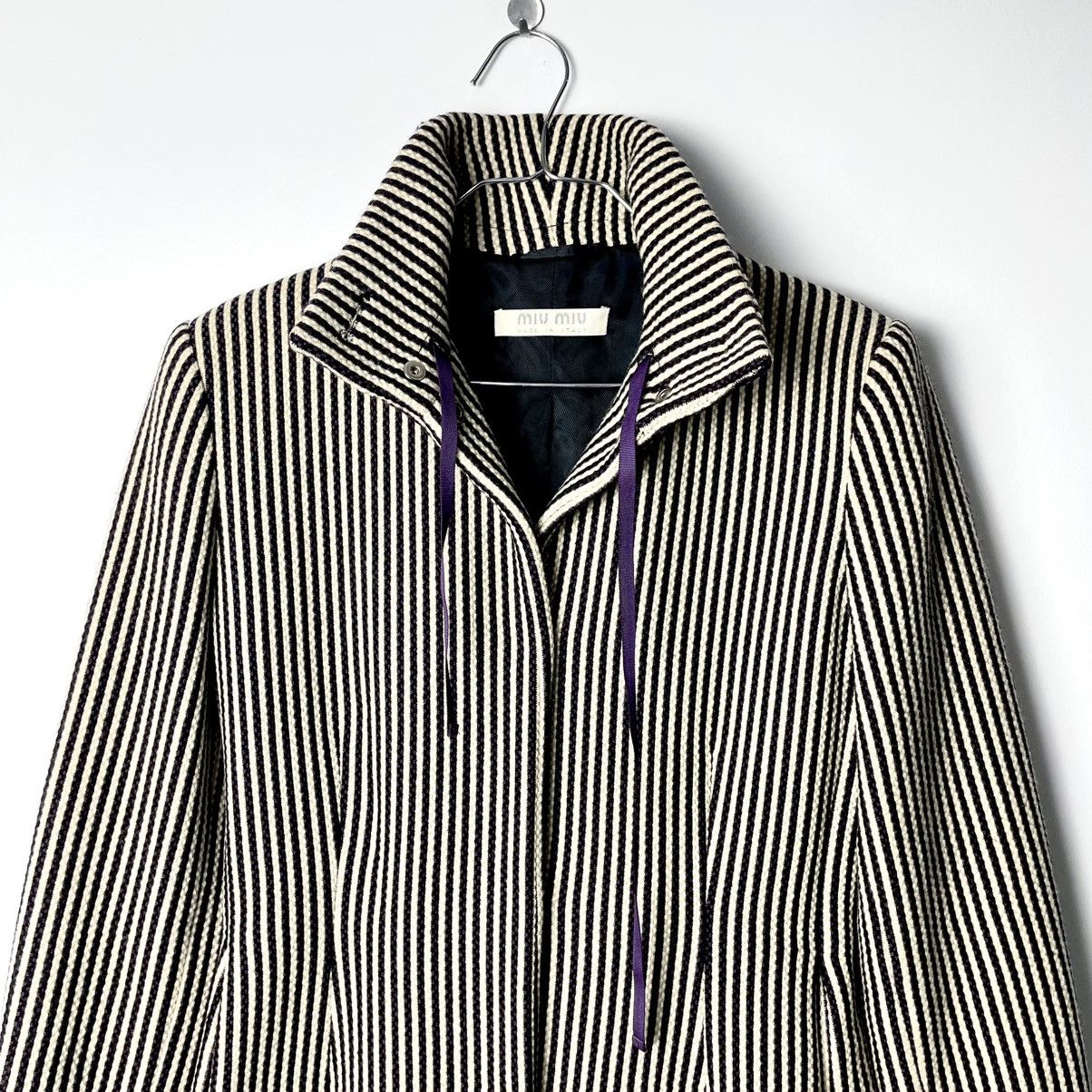 Miu Miu Miu Miu Archival Vertically Striped Wool Overcoat Size M / US 6-8 / IT 42-44 - 3 Thumbnail