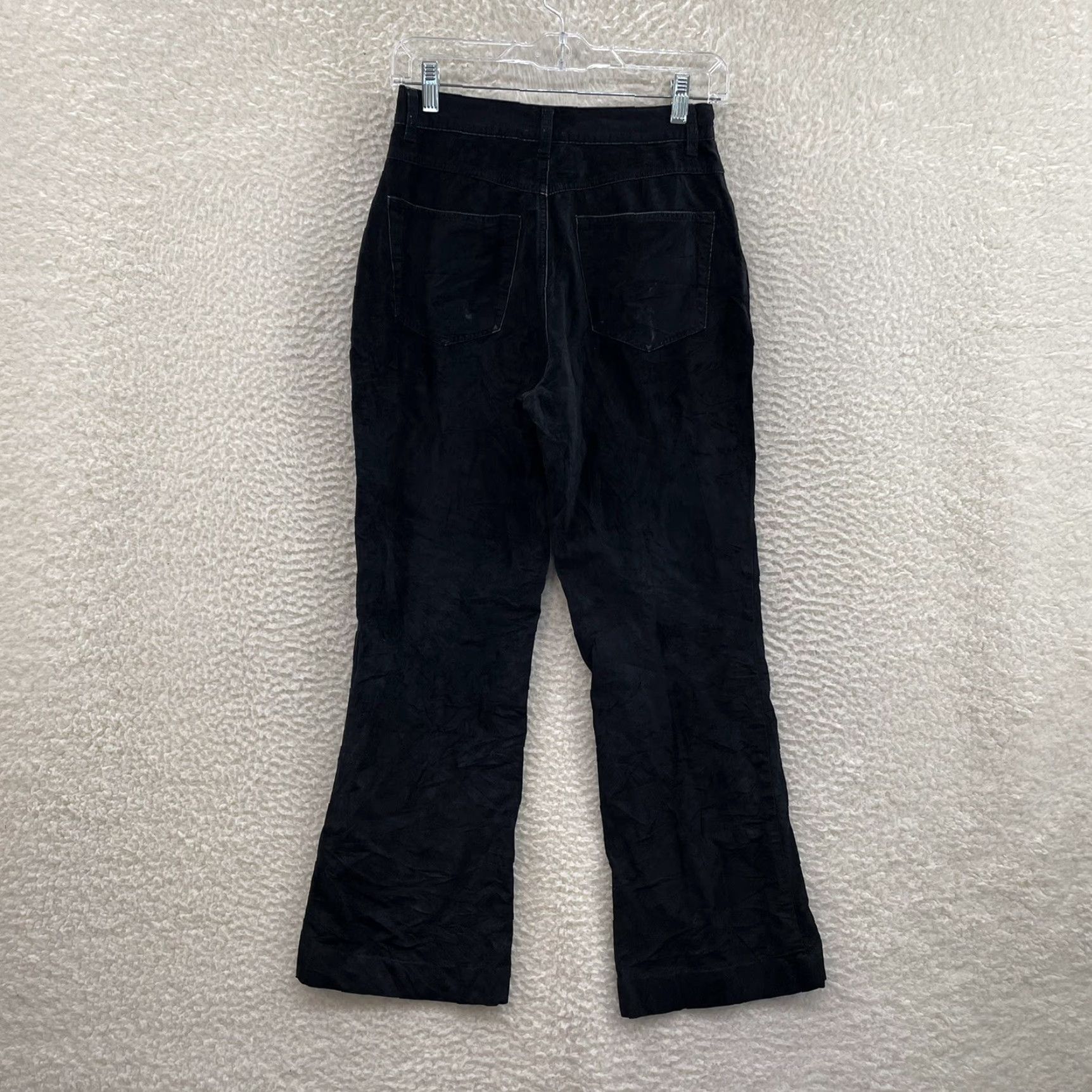 Vintage VINTAGE Y2K Faux Leather Pants Petite Short High Waisted 26 in 27 in Black Xhilaration 6P Womens Glam Rock Size 28" / US 6 / IT 42 - 2 Thumbnail