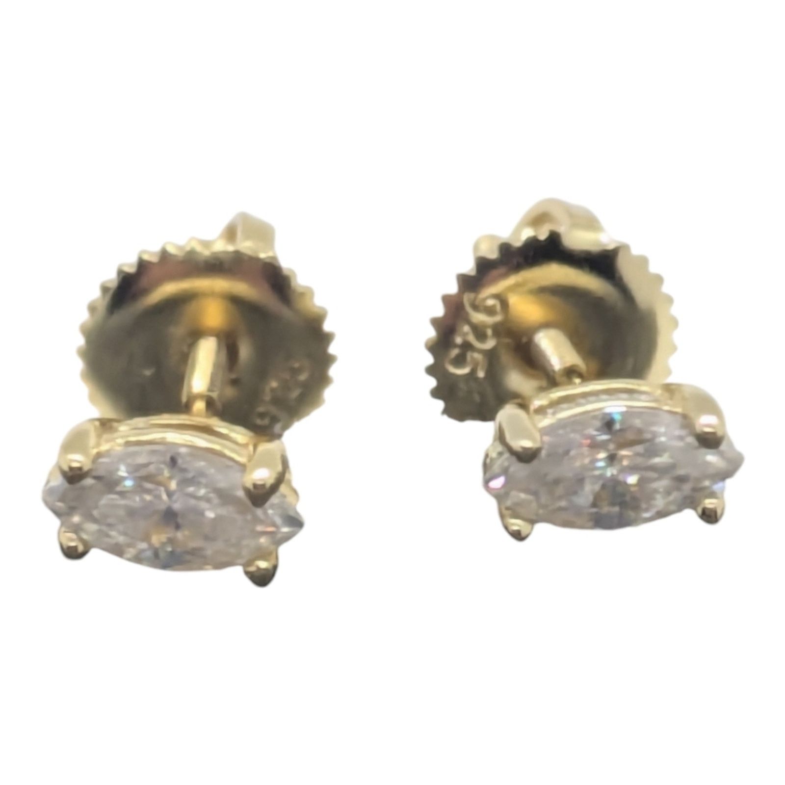 The Unbranded Brand 14 KT Gold over Sterling silver Moissanite Diamond Earrings Size ONE SIZE - 3 Thumbnail