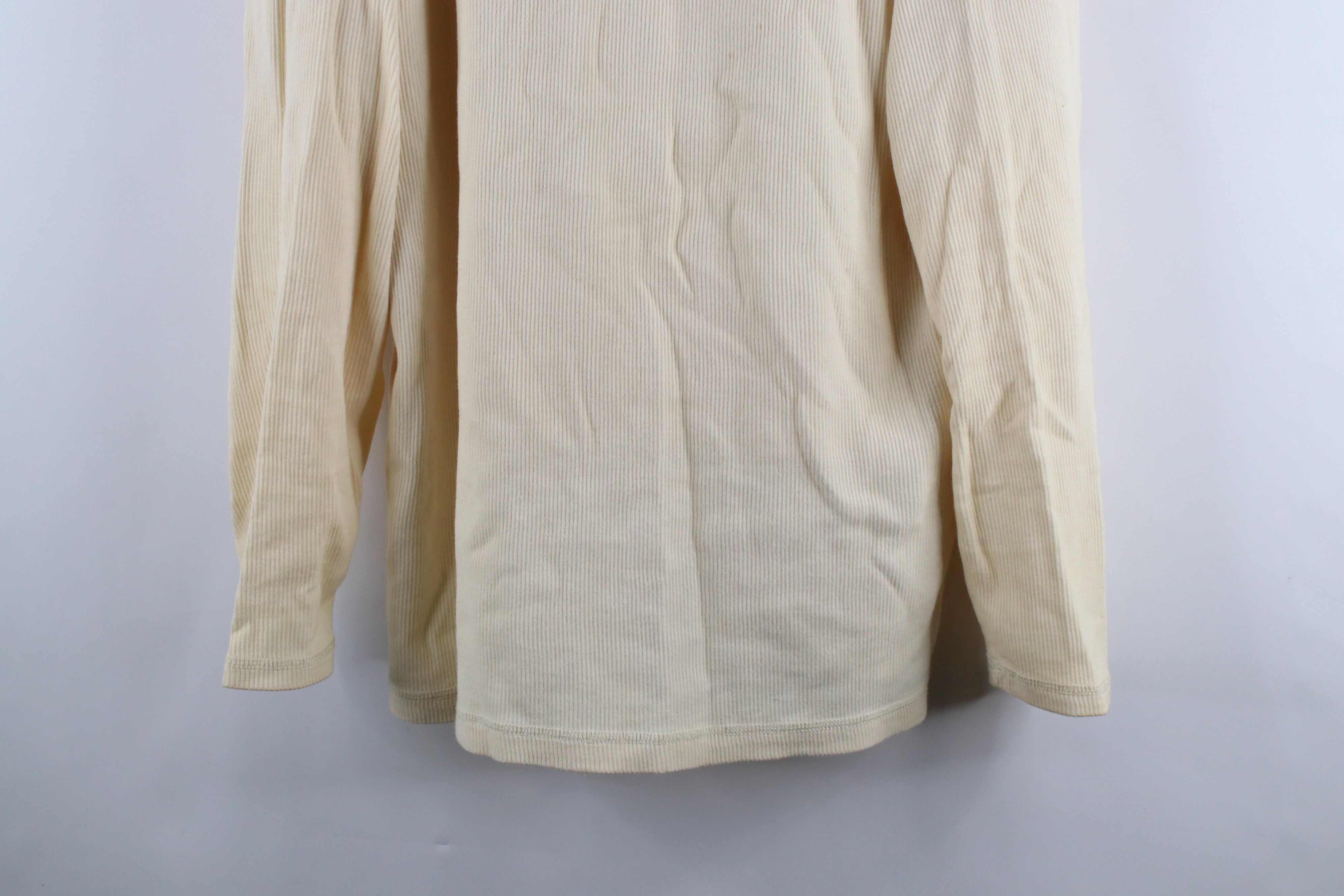 Ralph Lauren Vintage 90s Ralph Lauren Out Ribbed Knit T-Shirt Cream USA Size US XL / EU 56 / 4 - 3 Thumbnail