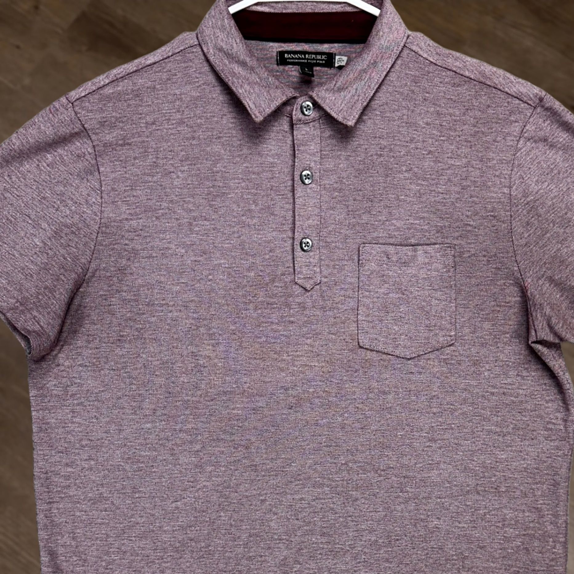 Banana Republic VINTAGE Banana Republic Polo Shirt Mens Large Maroon Rugby Performance Pique Short Sleeve Shirt Size US L / EU 52-54 / 3 - 1 Thumbnail