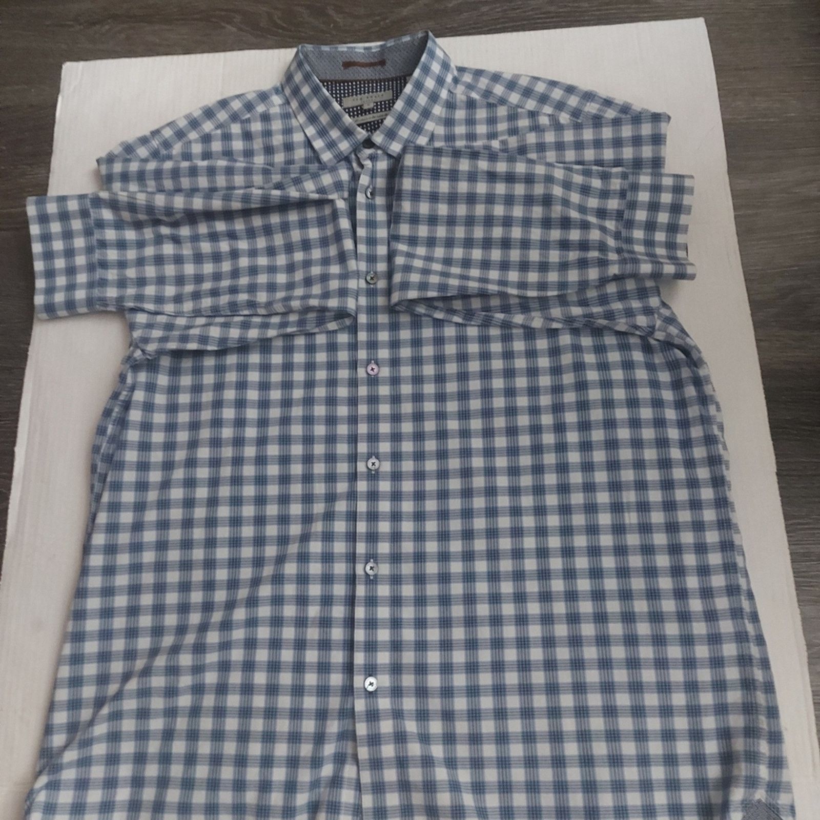 Ted Baker Ted Baker London Plaid Long Sleeve Shirt 6(44) Turn Cuff Size US S / EU 44-46 / 1 - 5 Thumbnail